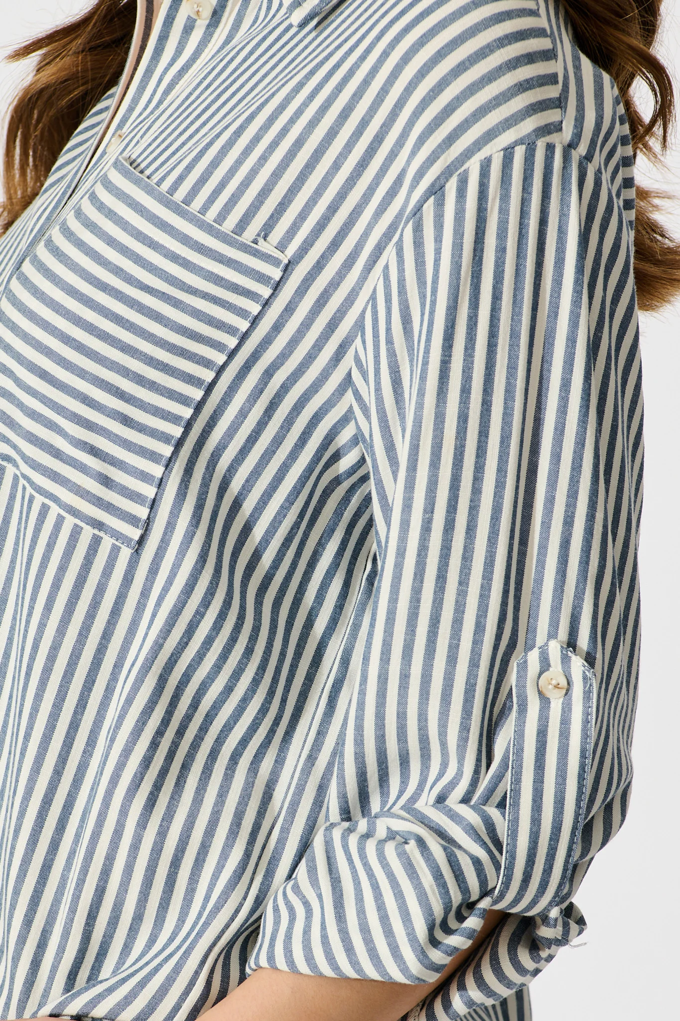 Avenly Shirt in Blue Stripe - Image 7