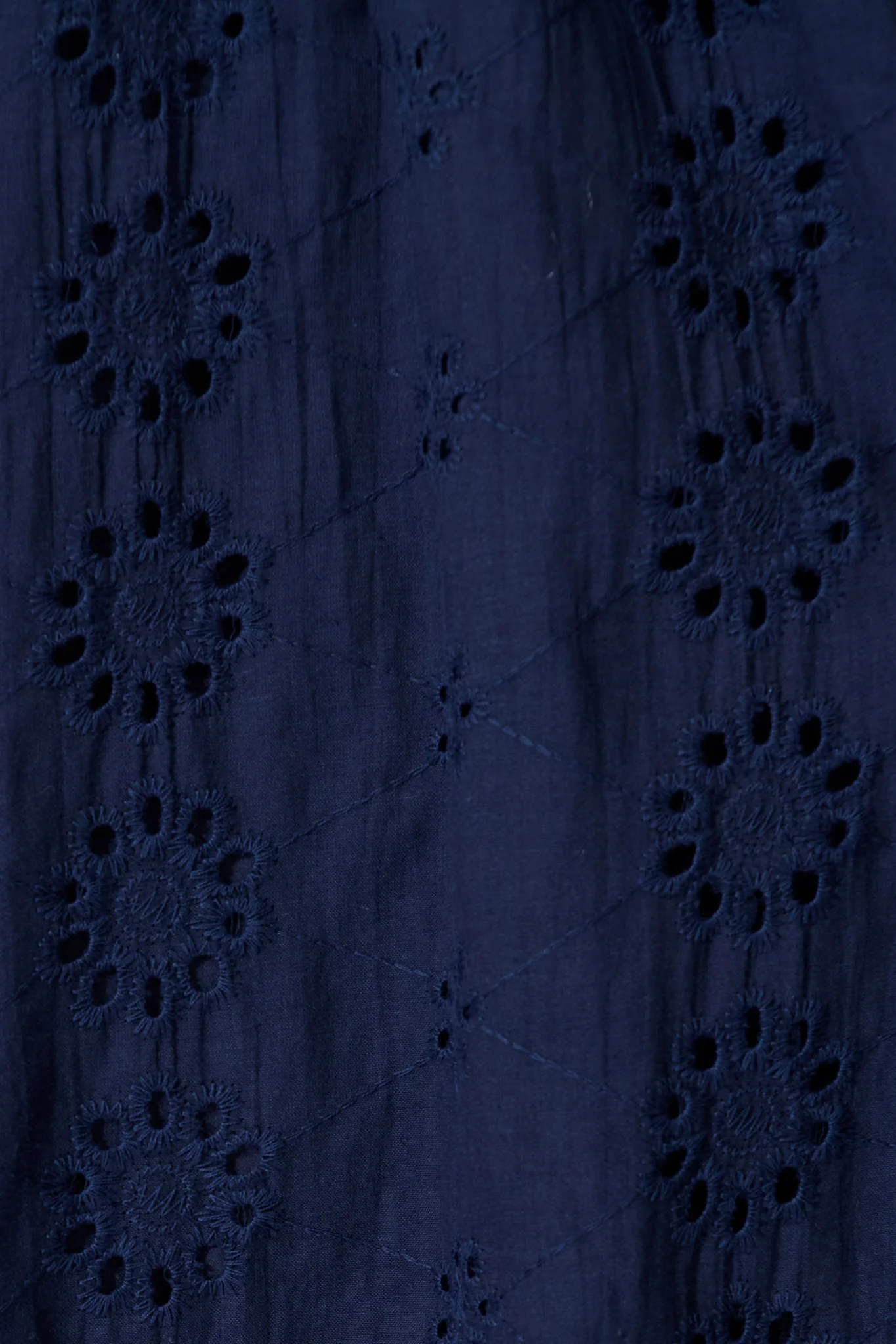 Ayla Midi Shirt Dress In Navy Embroidered Cotton - Image 6