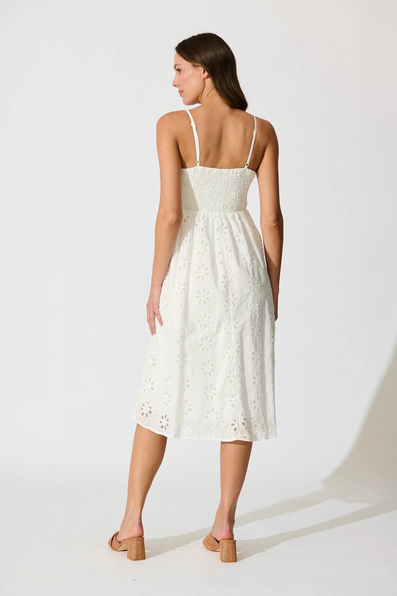 Ballamy Midi Sundress In White Embroidery Cotton - Image 4
