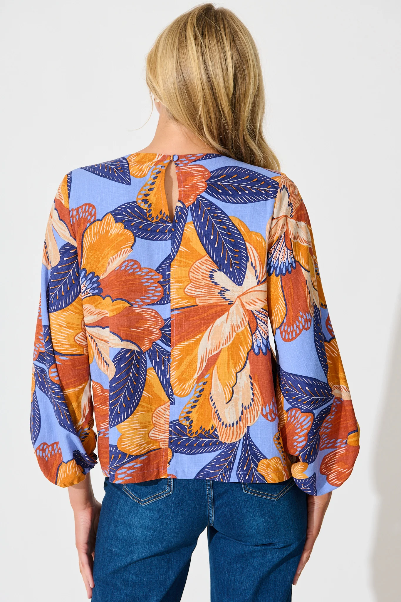Bambi Top in Multi Print Linen Blend - Image 3