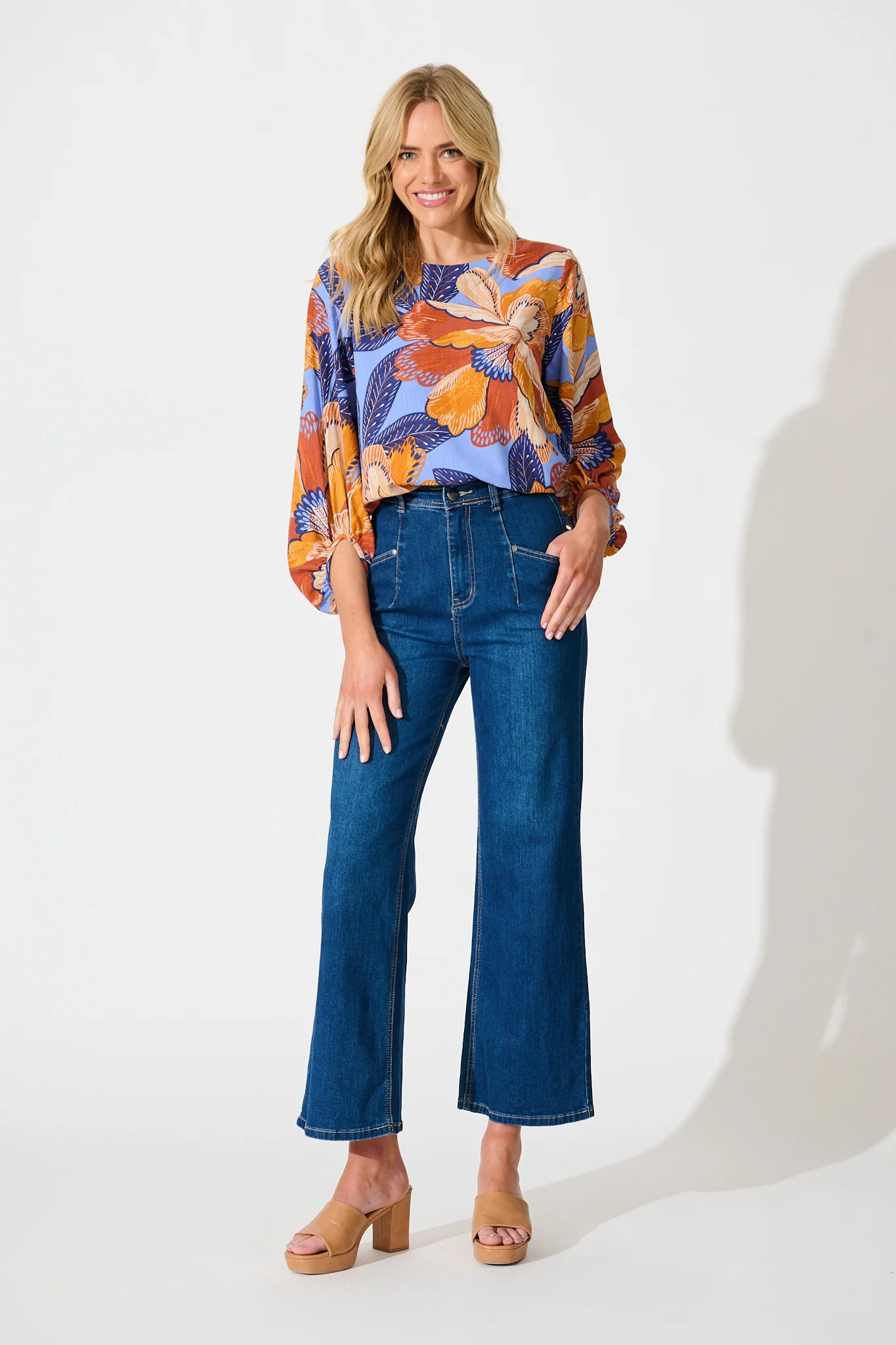 Bambi Top in Multi Print Linen Blend - Image 4