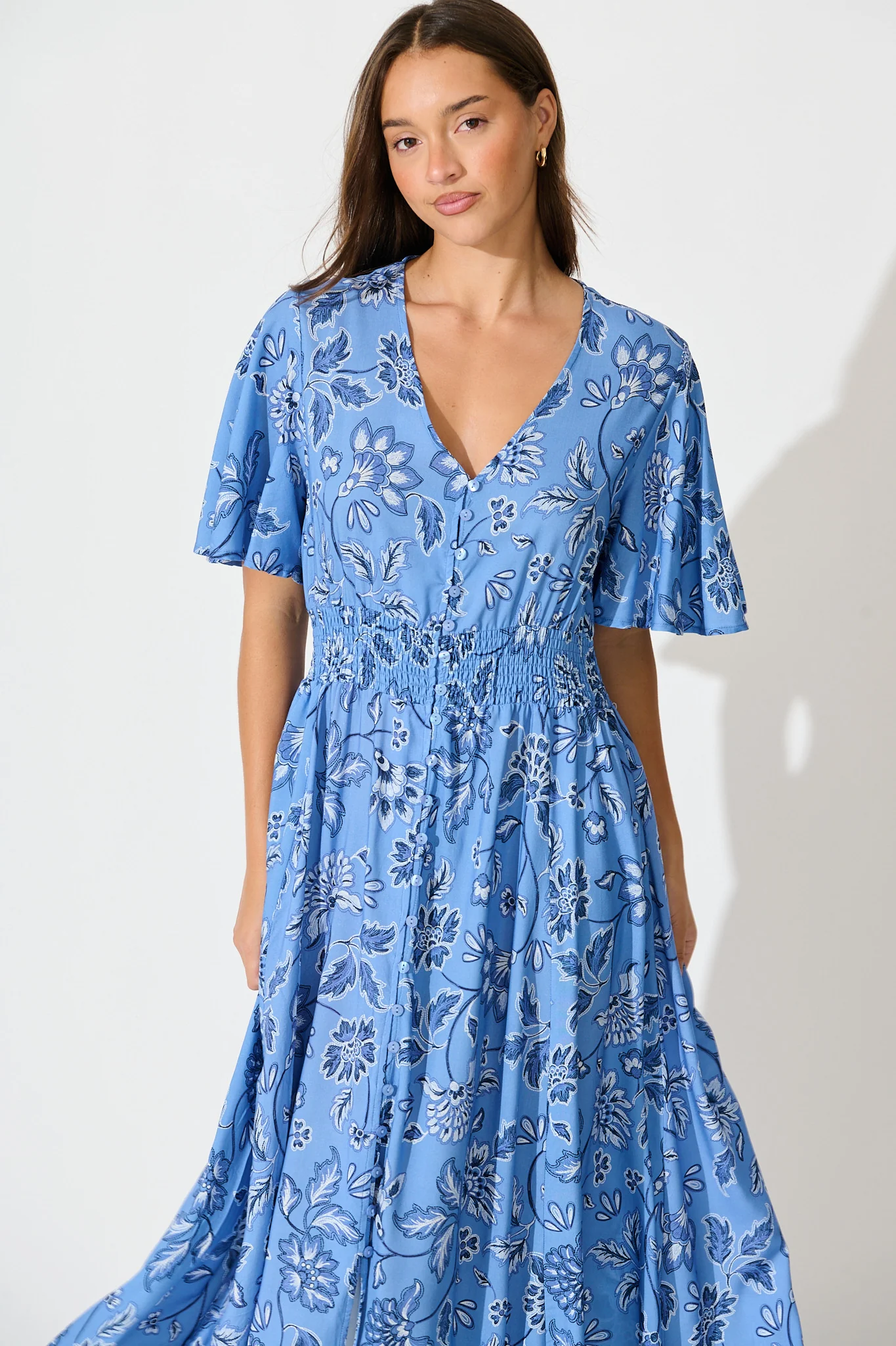 Beatrice Maxi Dress in Blue Floral - Image 2