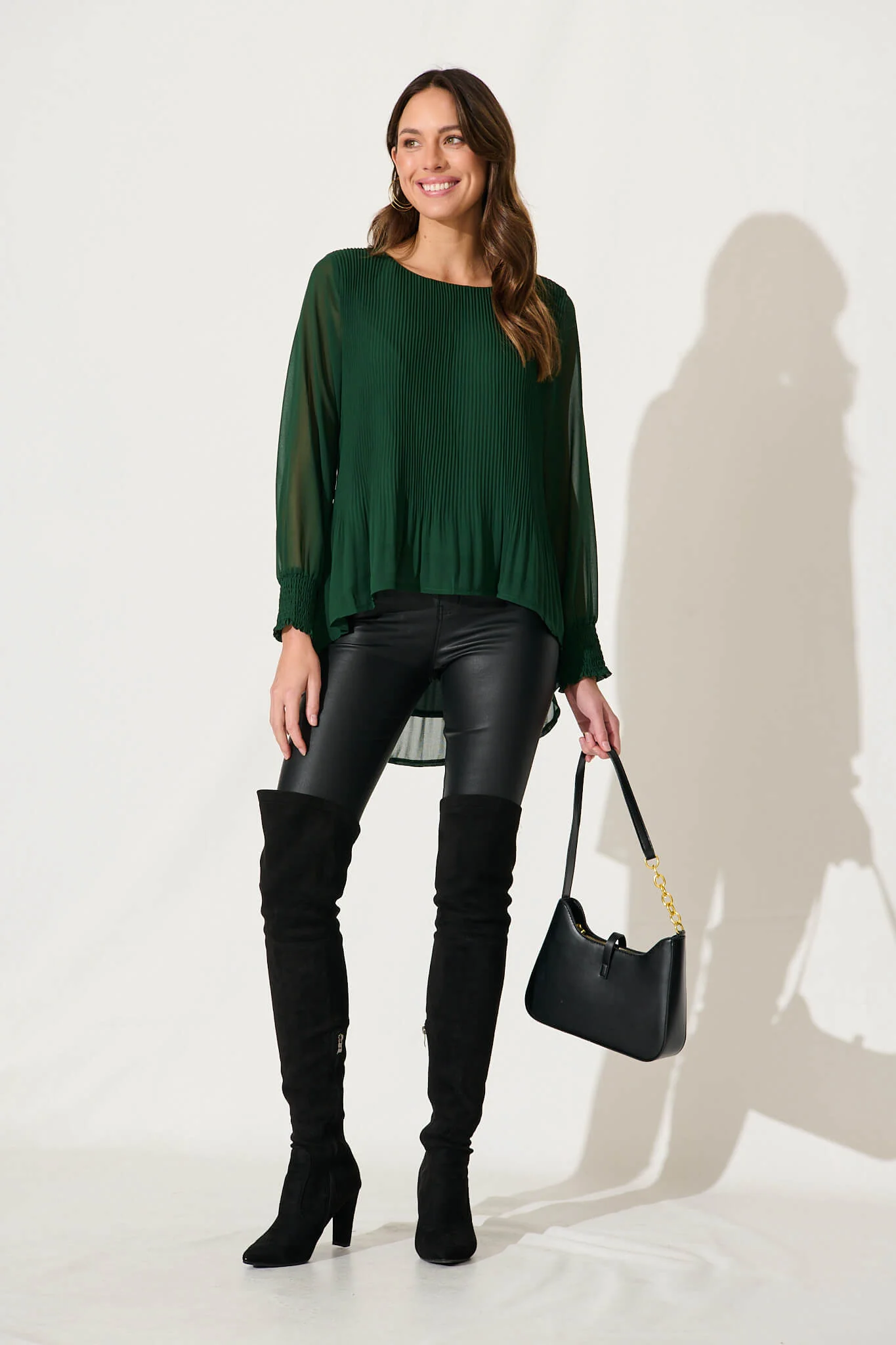 Beau Top In Emerald Chiffon - Image 4