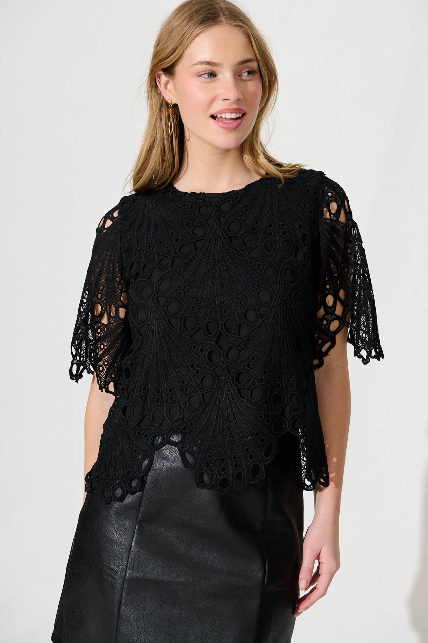 Bel Air Top In Black Lace