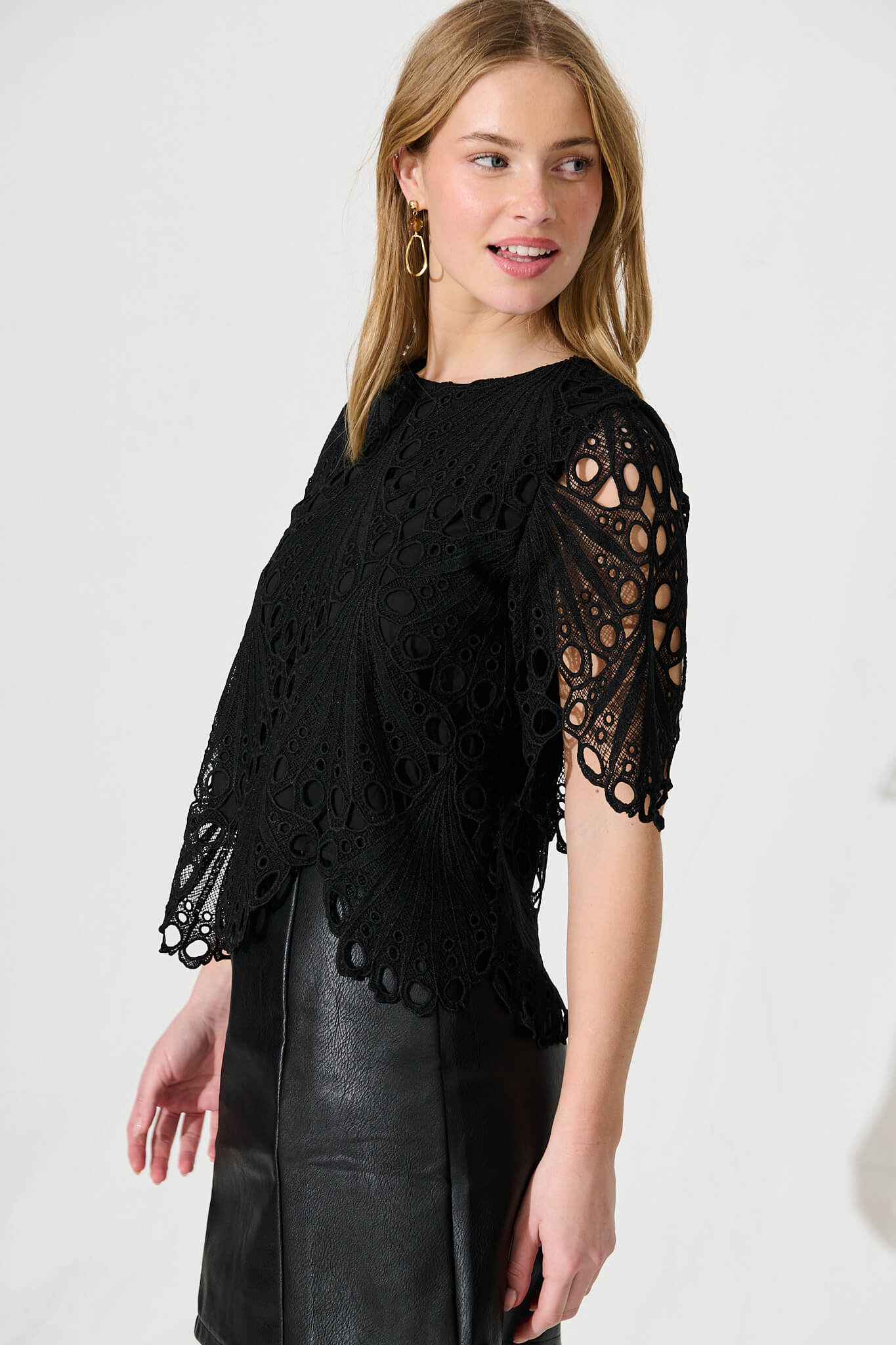 Bel Air Top In Black Lace - Image 2