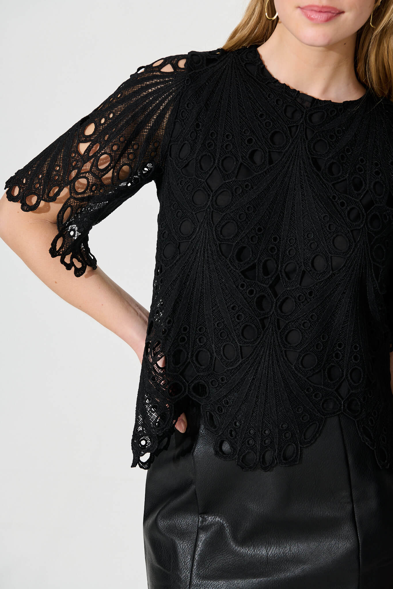Bel Air Top In Black Lace - Image 5