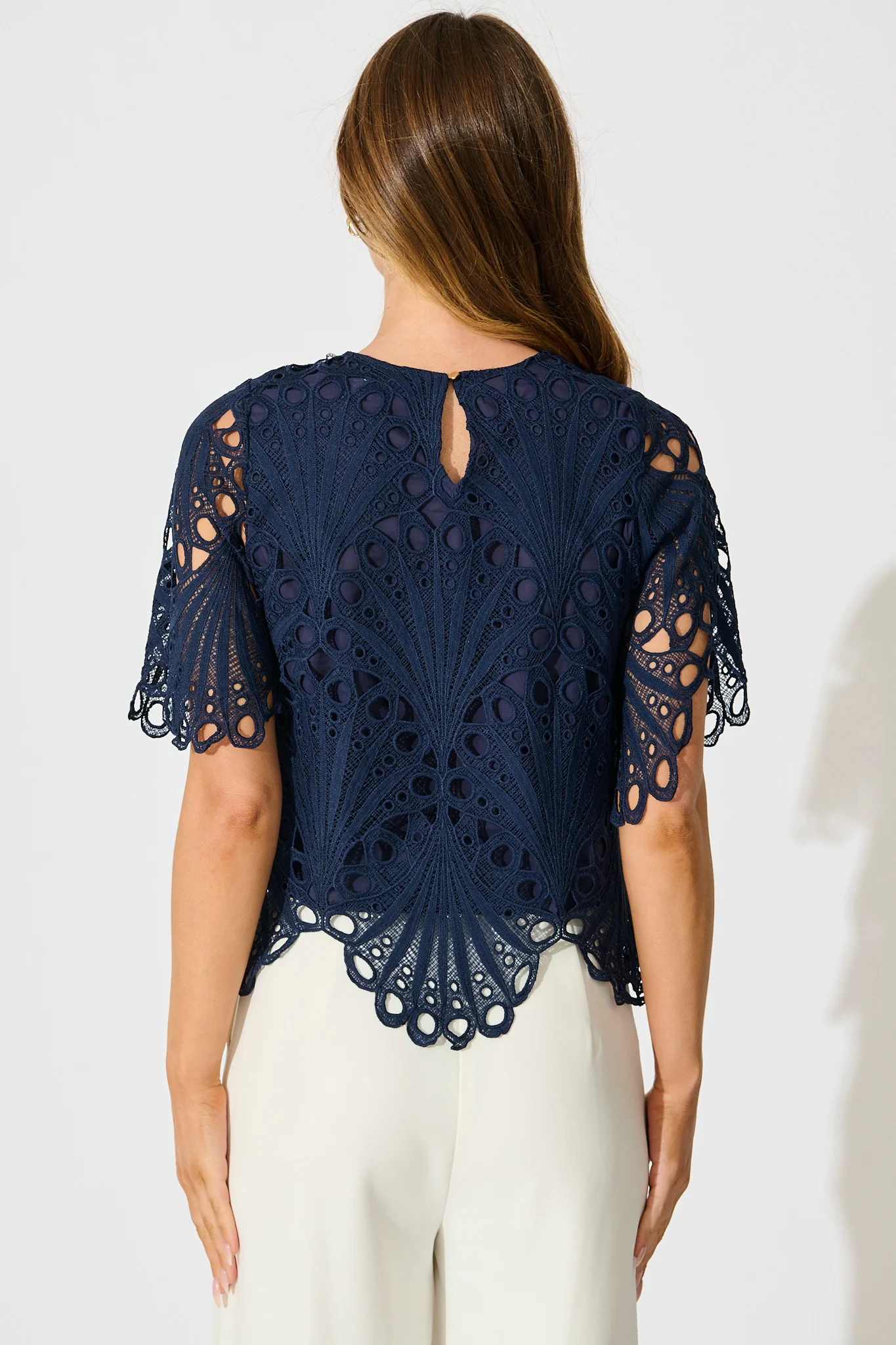 Bel Air Top in Navy Lace - Image 3