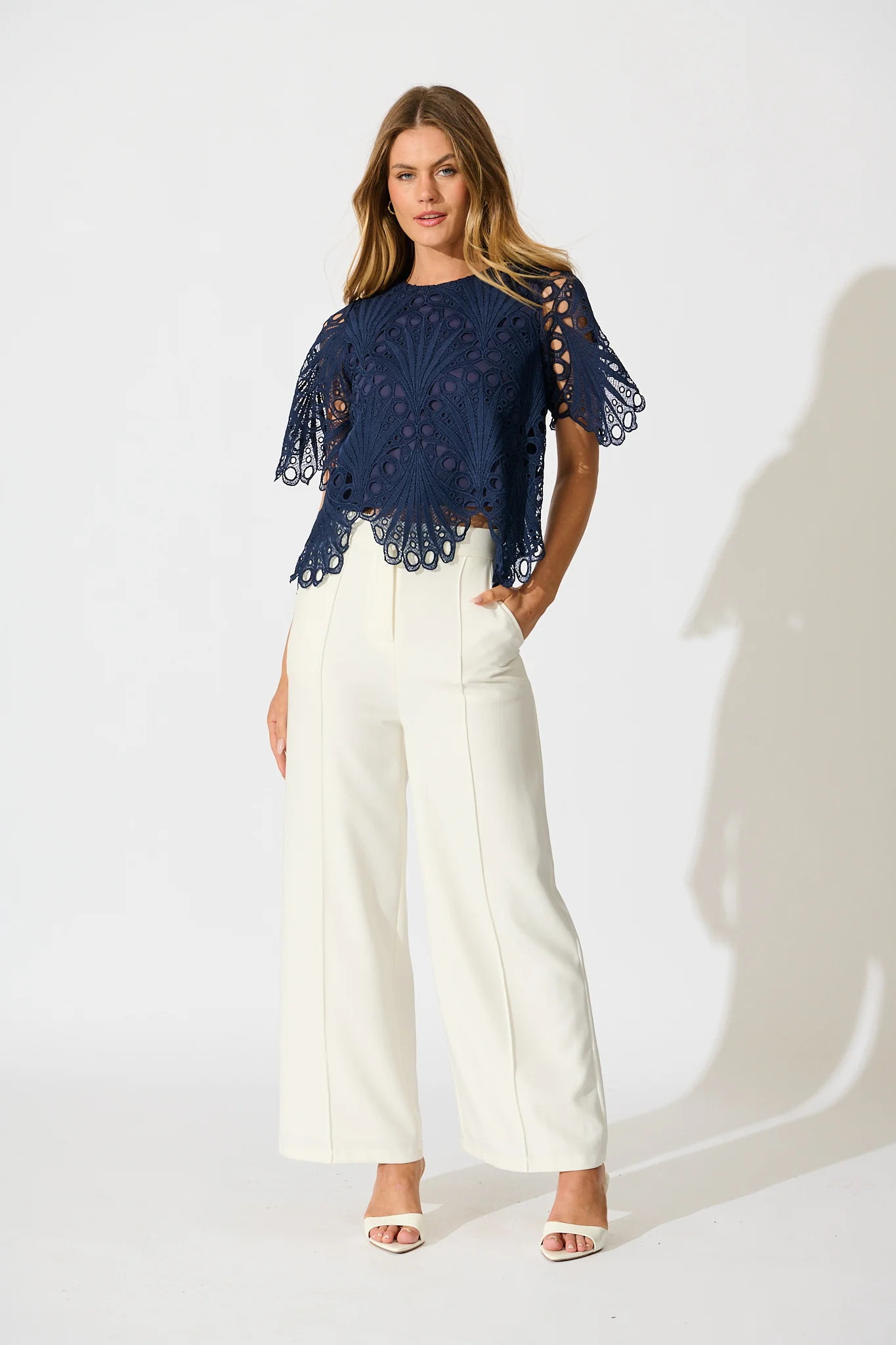 Bel Air Top in Navy Lace - Image 4