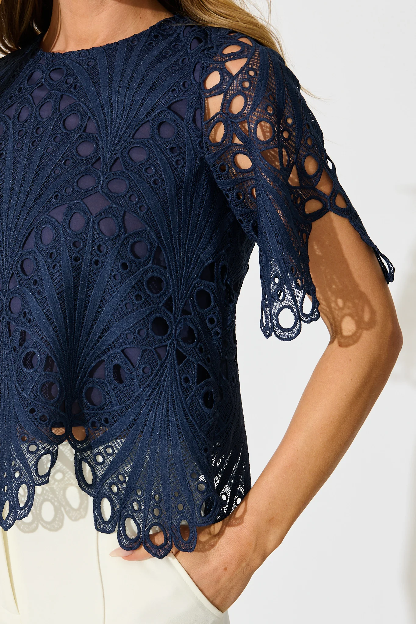 Bel Air Top in Navy Lace - Image 5
