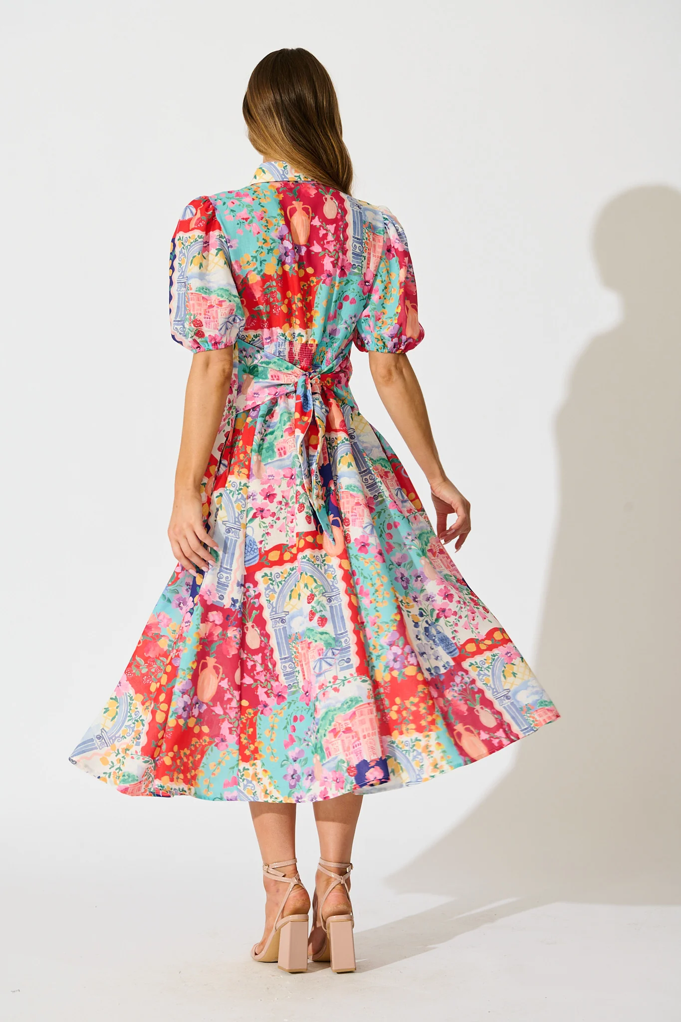 Bella Maxi Shirt Dress in Multi Resort Linen Blend - Image 4