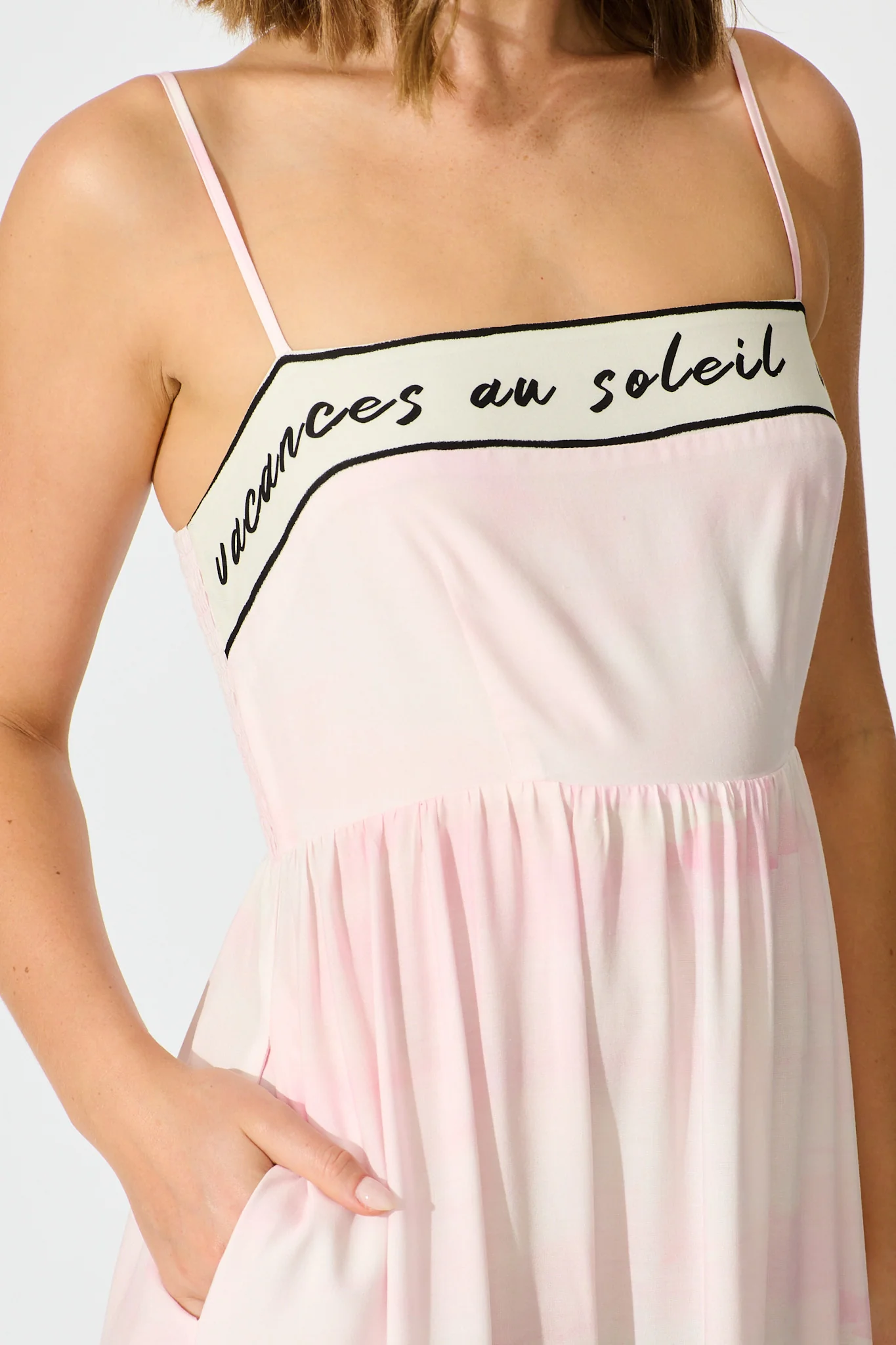 Belle Essence Maxi Sundress in Blush Multi Landscape Print - Image 5