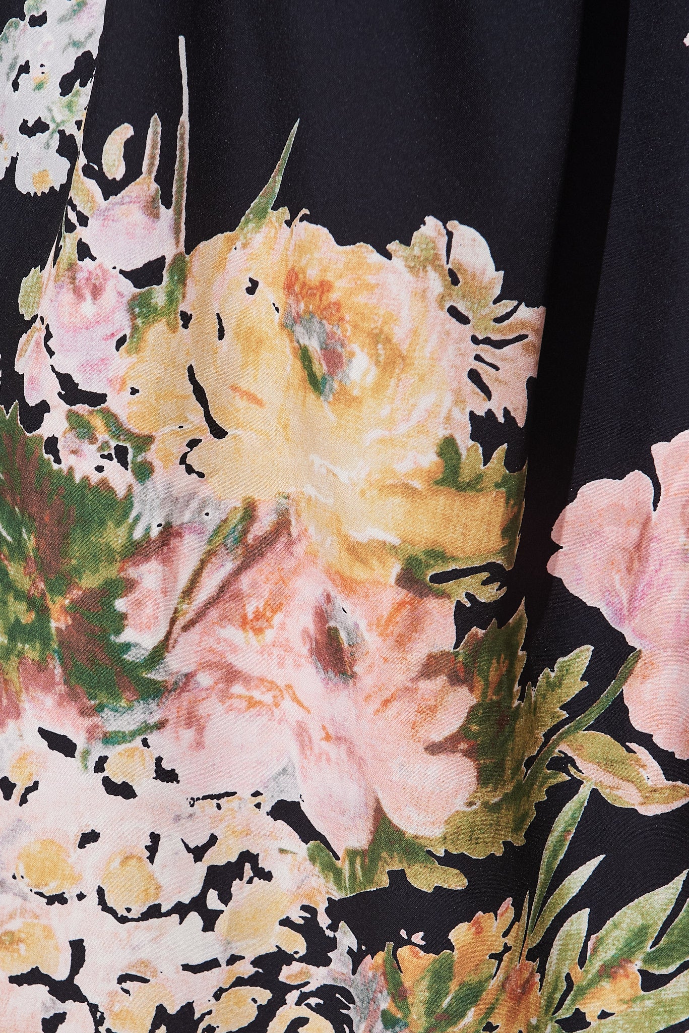 Berlyn One Shoulder Maxi Dress in Black With Pink Floral - Image 10