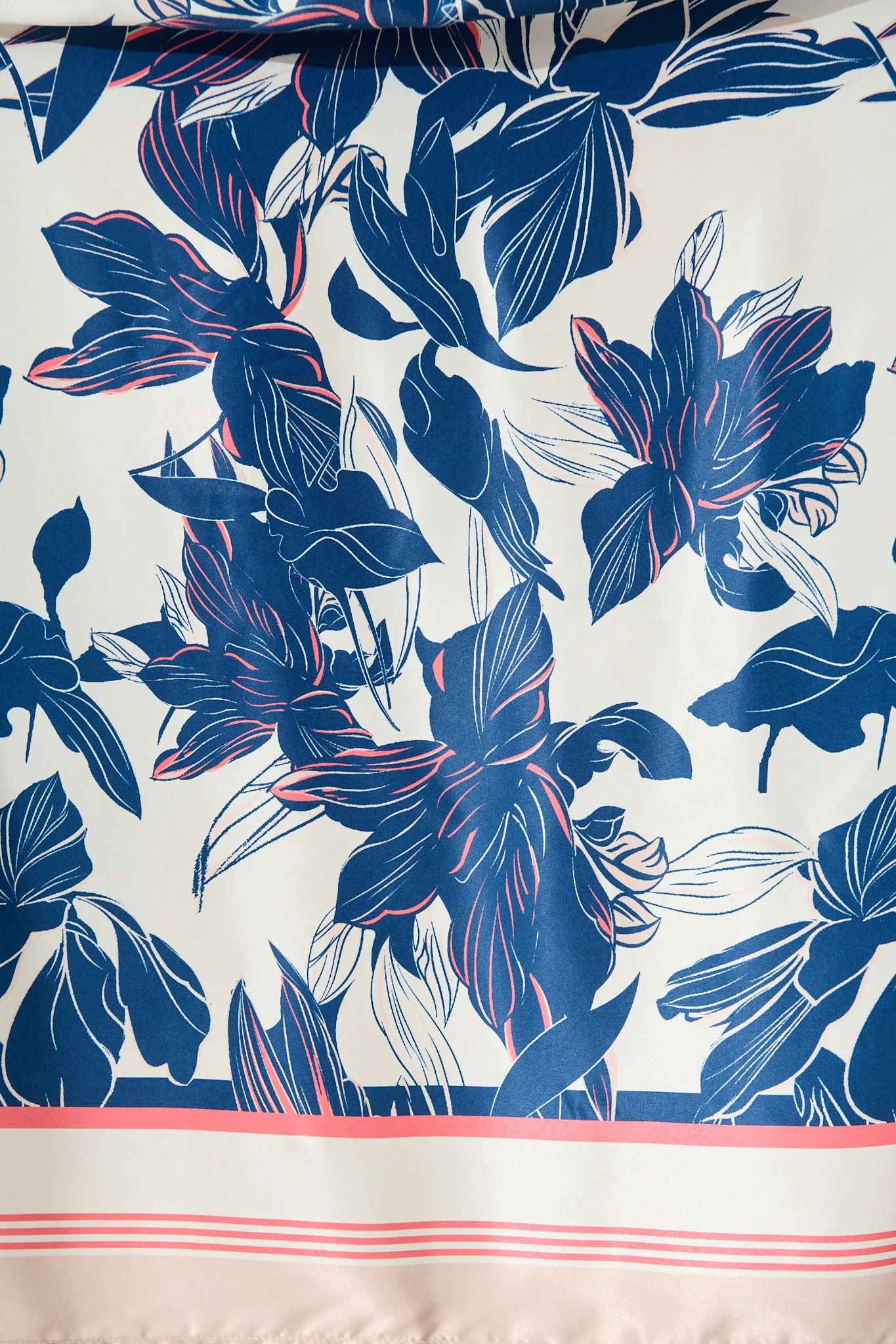Bernadette One Shoulder Midi Dress In Navy Floral Satin - Image 6