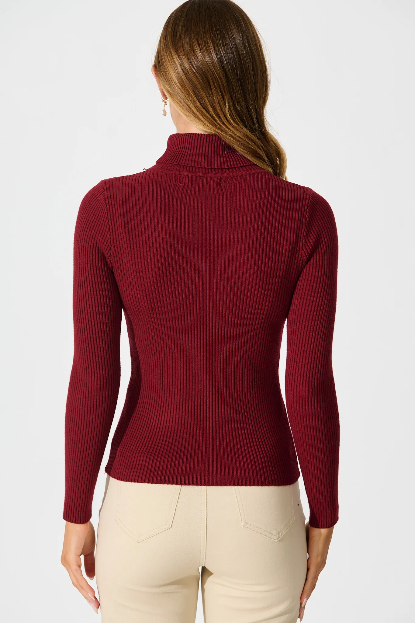 Bernice Knit Top in Wine - Image 3