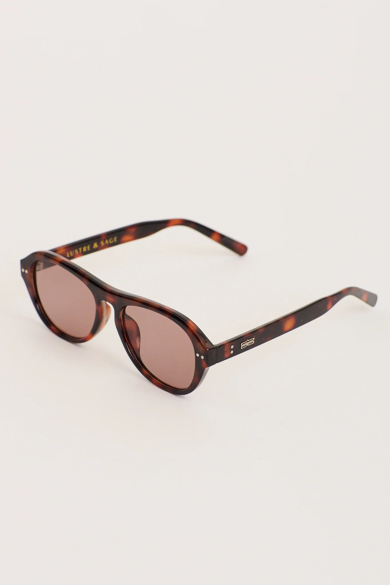 Blanc Round Frame Sunglasses in Dark Tort - Image 2