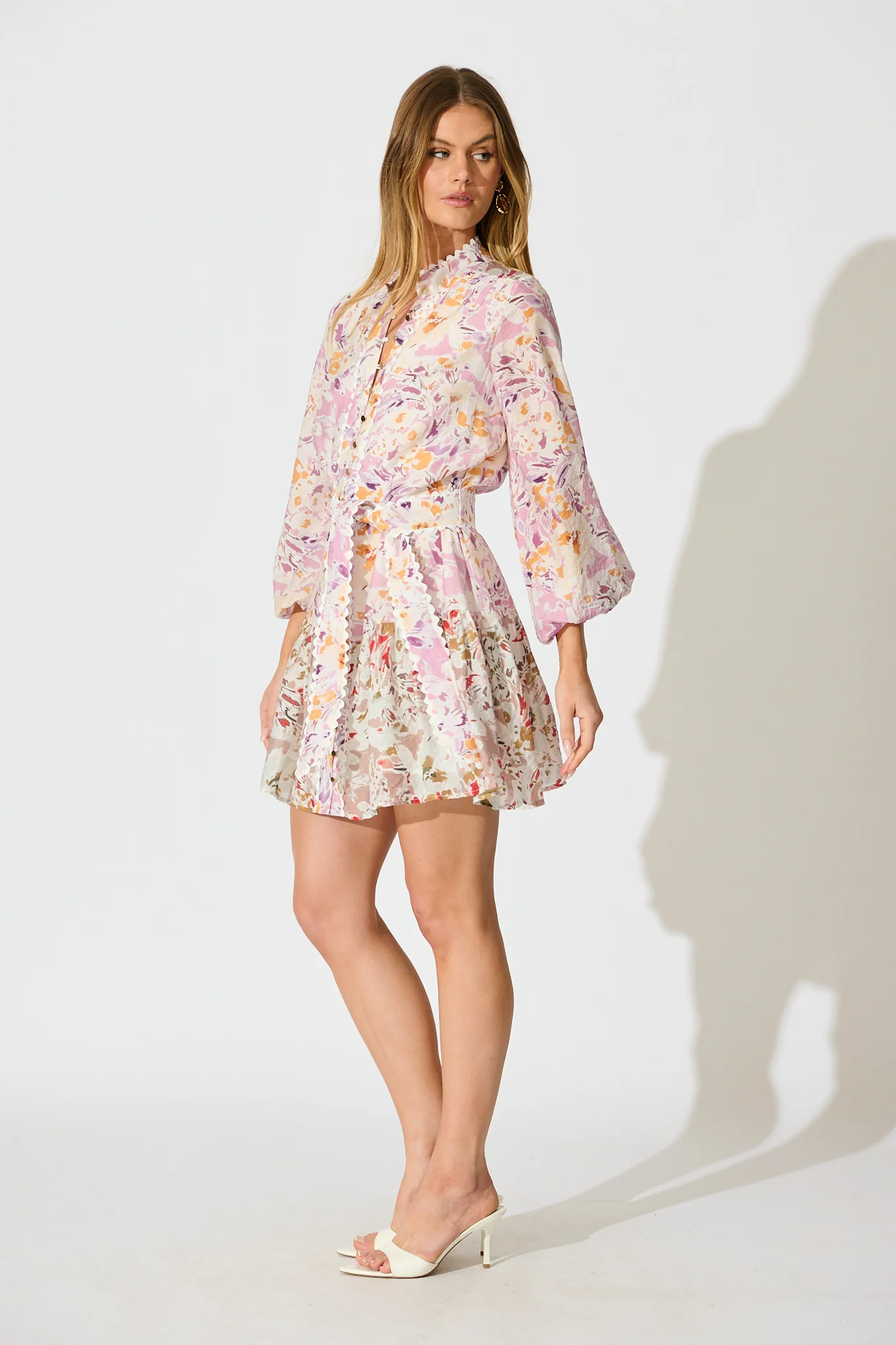 Blina Dress in Lilac and Multi Floral - Image 3