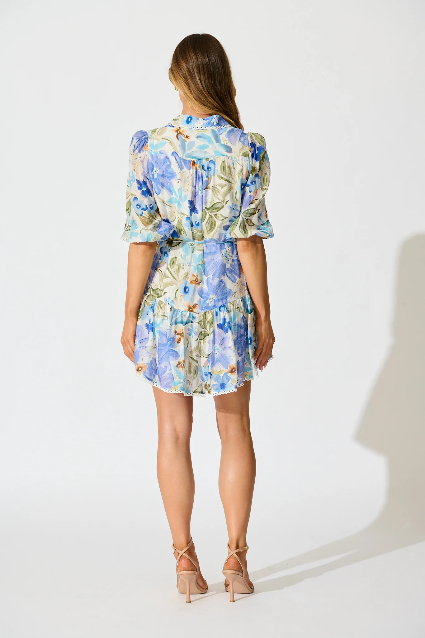 Bluebell Bloom Shirt Dress in Blue Floral - Image 4