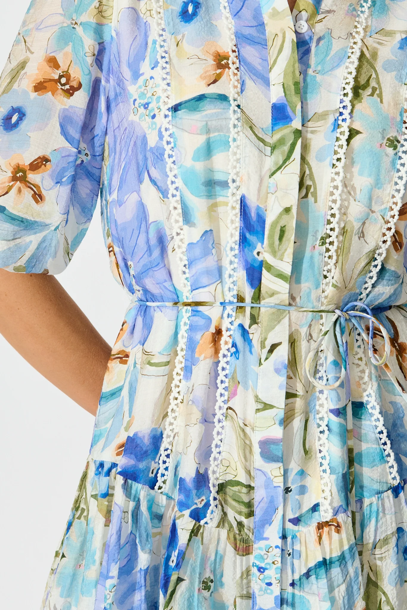 Bluebell Bloom Shirt Dress in Blue Floral - Image 5