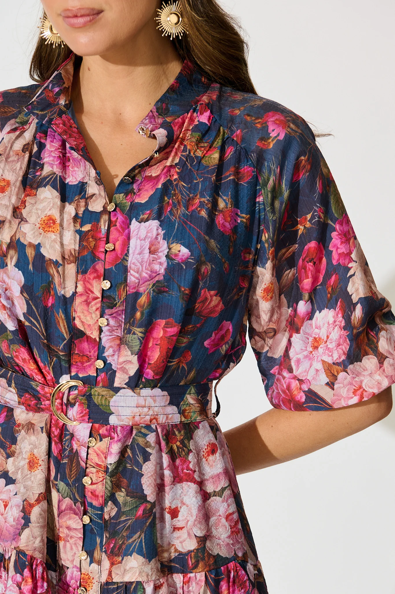 Blush Botanica Dress in Navy with Blush Floral - Image 5