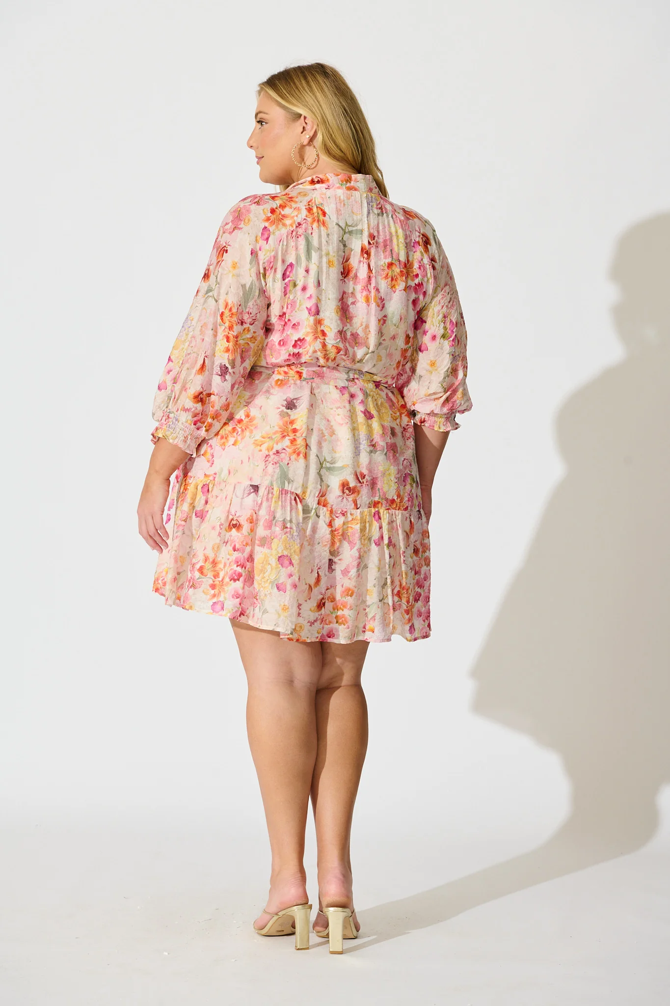 Blush Botanica Dress in White with Multi Blush Floral - Image 8