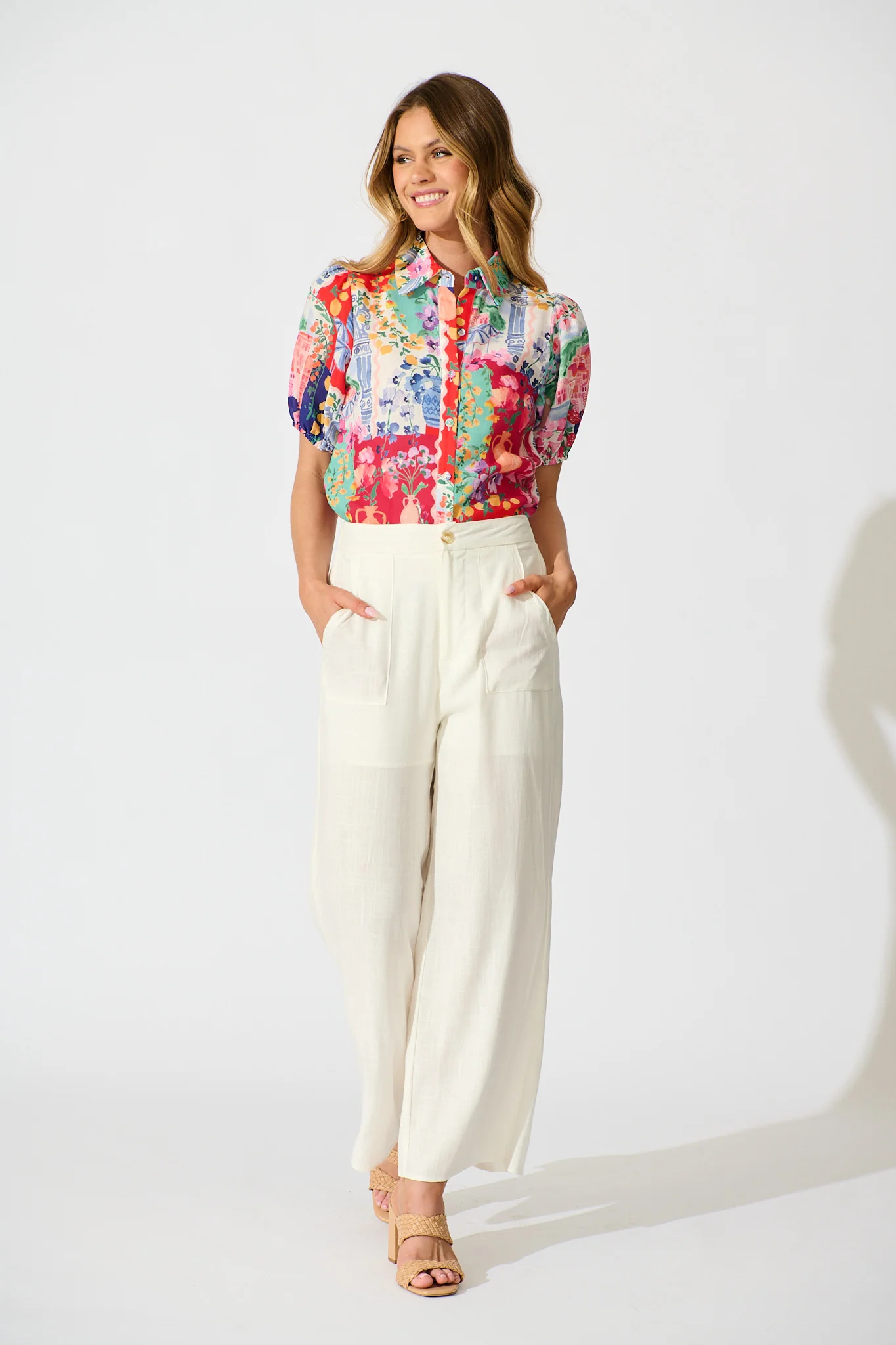 Bonita Shirt in Multi Resort Linen Blend - Image 9