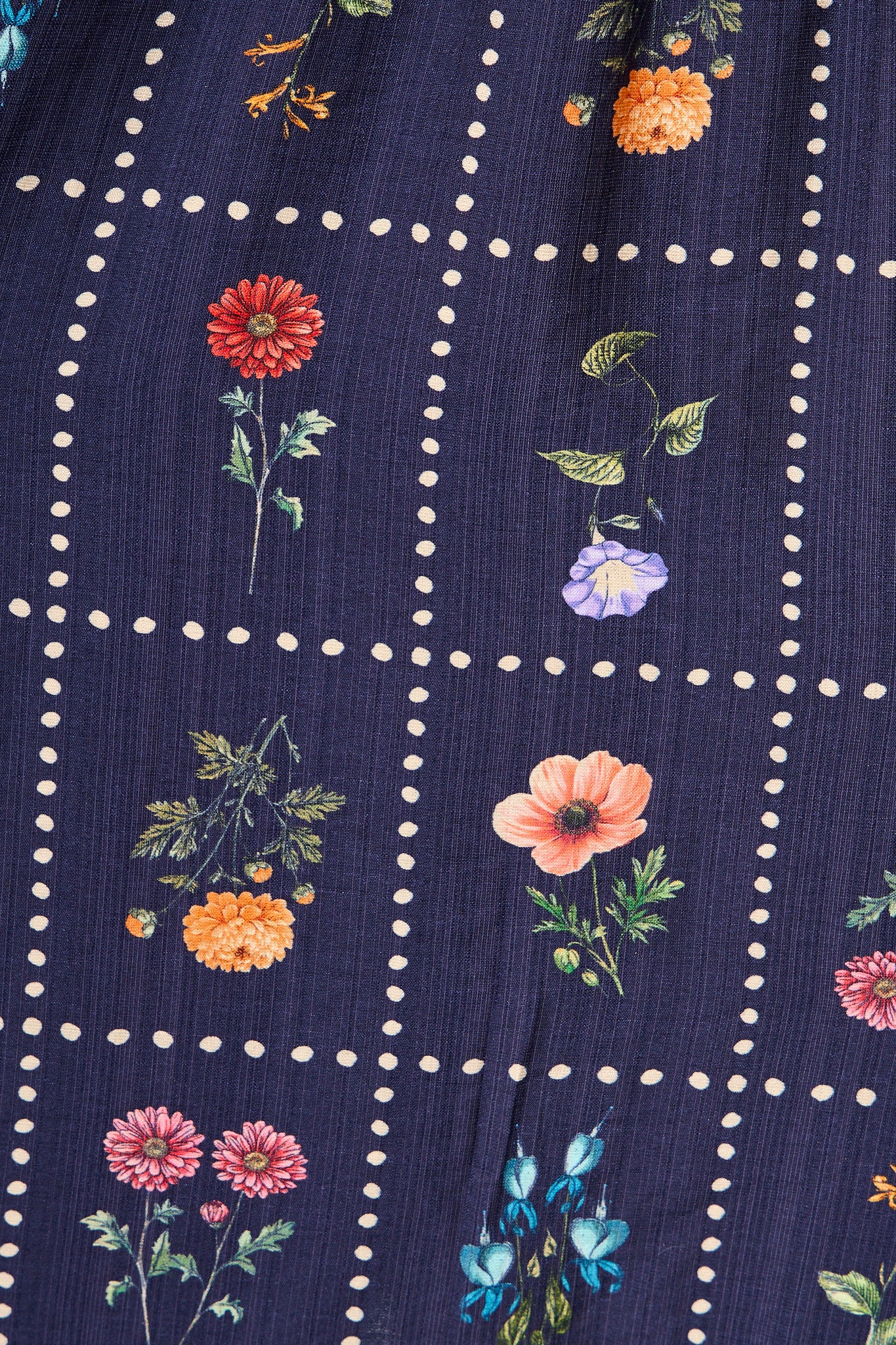 Border Bloom Dress in Navy with Multi Floral - Image 6