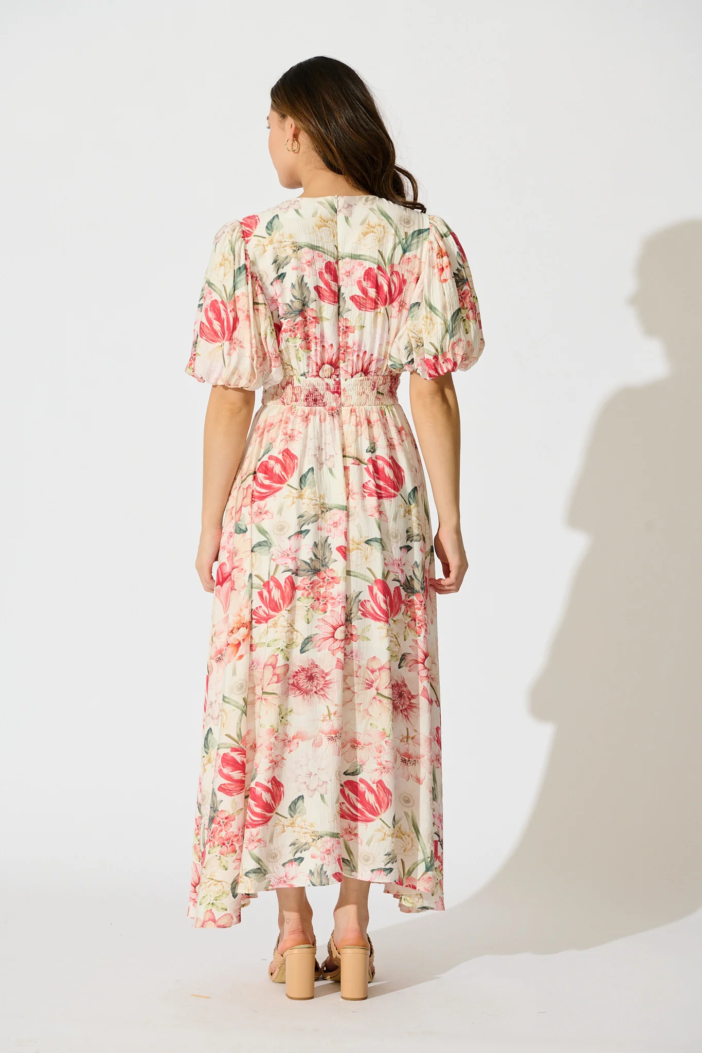 Botanical Romance Maxi Dress in Cream with Multi Floral - Image 4
