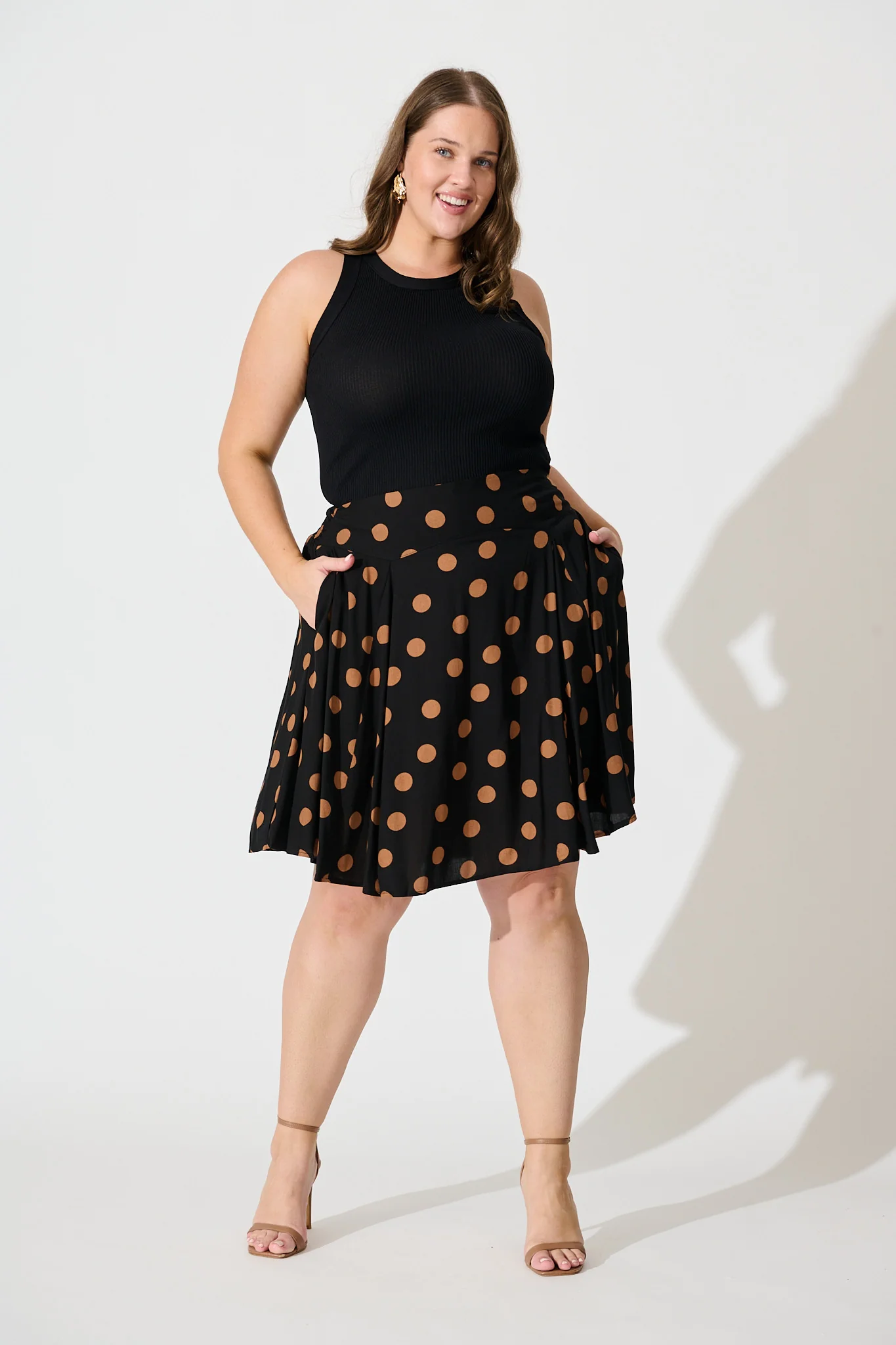 Brandy Skirt In Black with Brown Spot - Image 7