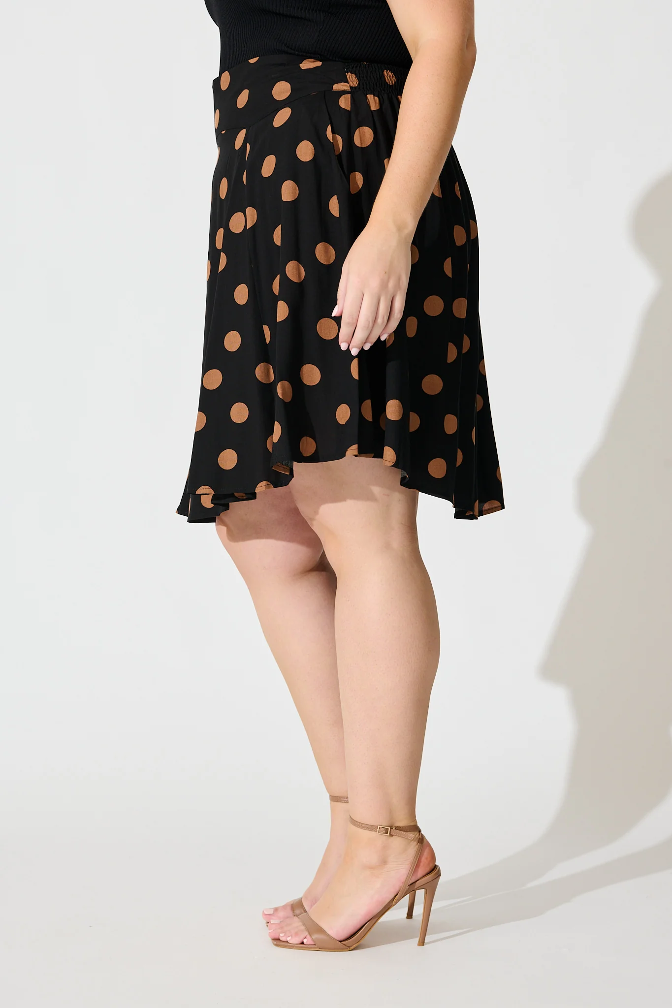 Brandy Skirt In Black with Brown Spot - Image 8