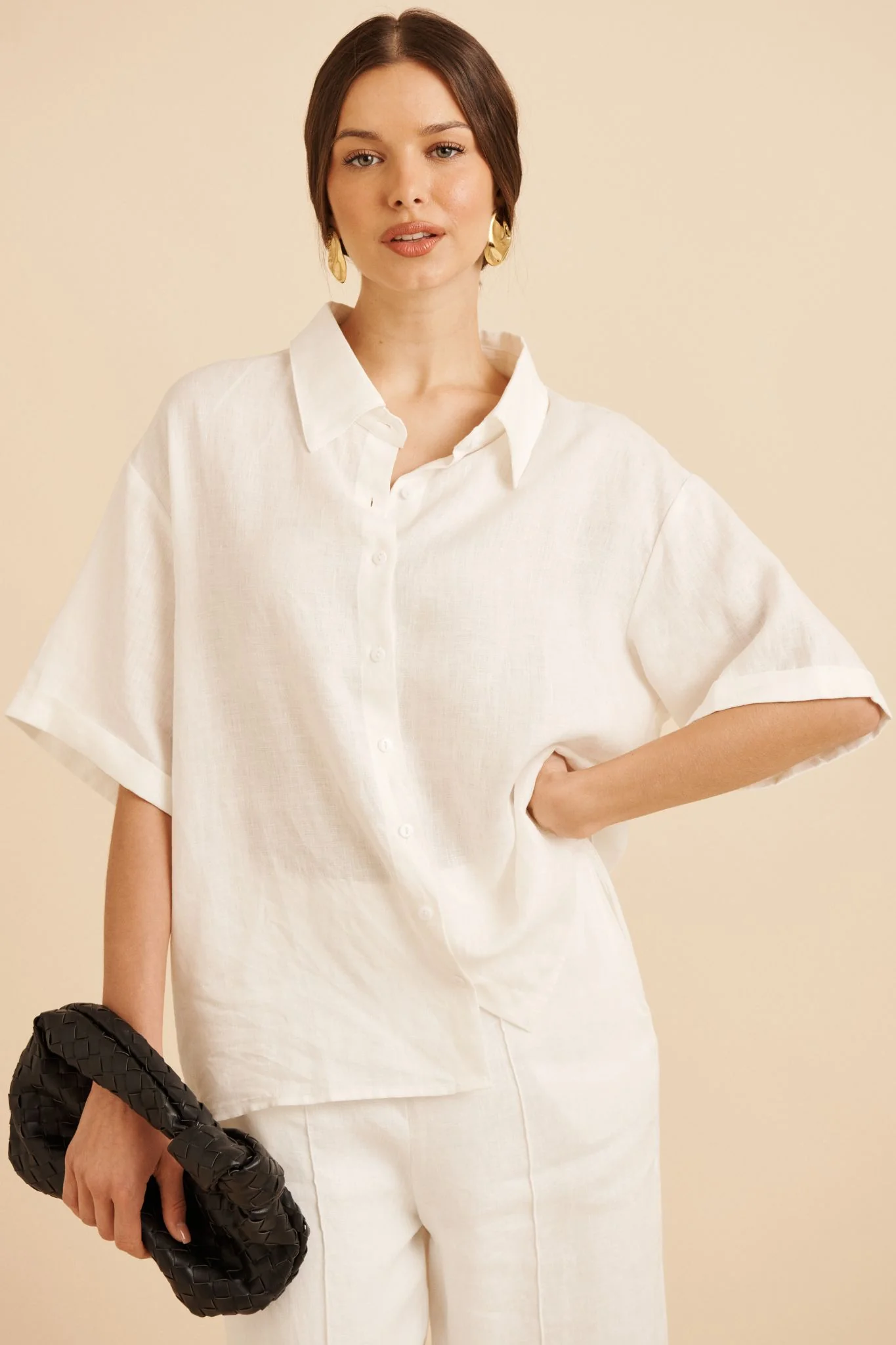 Breeze Shirt in White Linen - Image 3