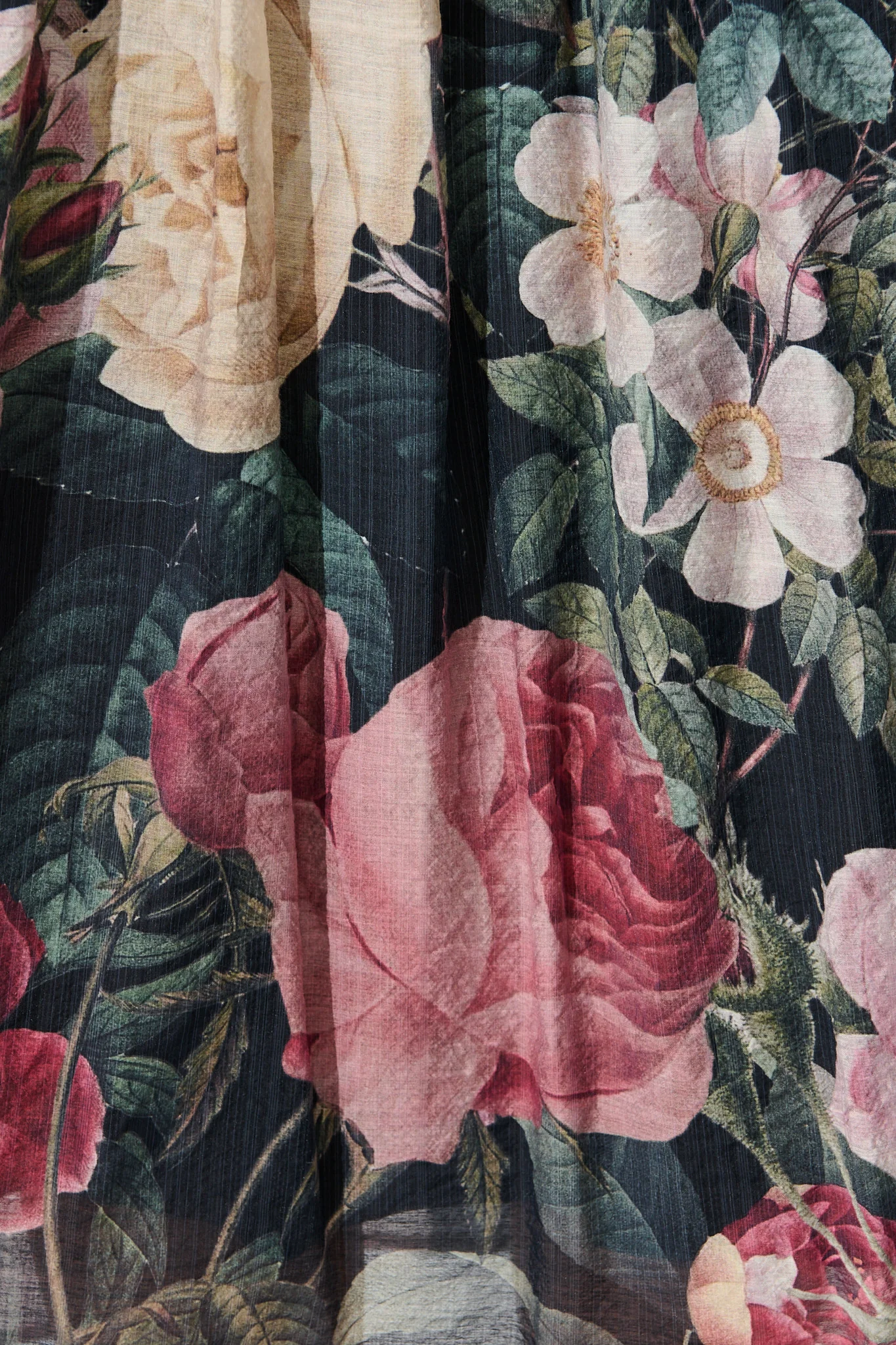 Brigette Midi Dress in Black with Multi Floral Print - Image 6