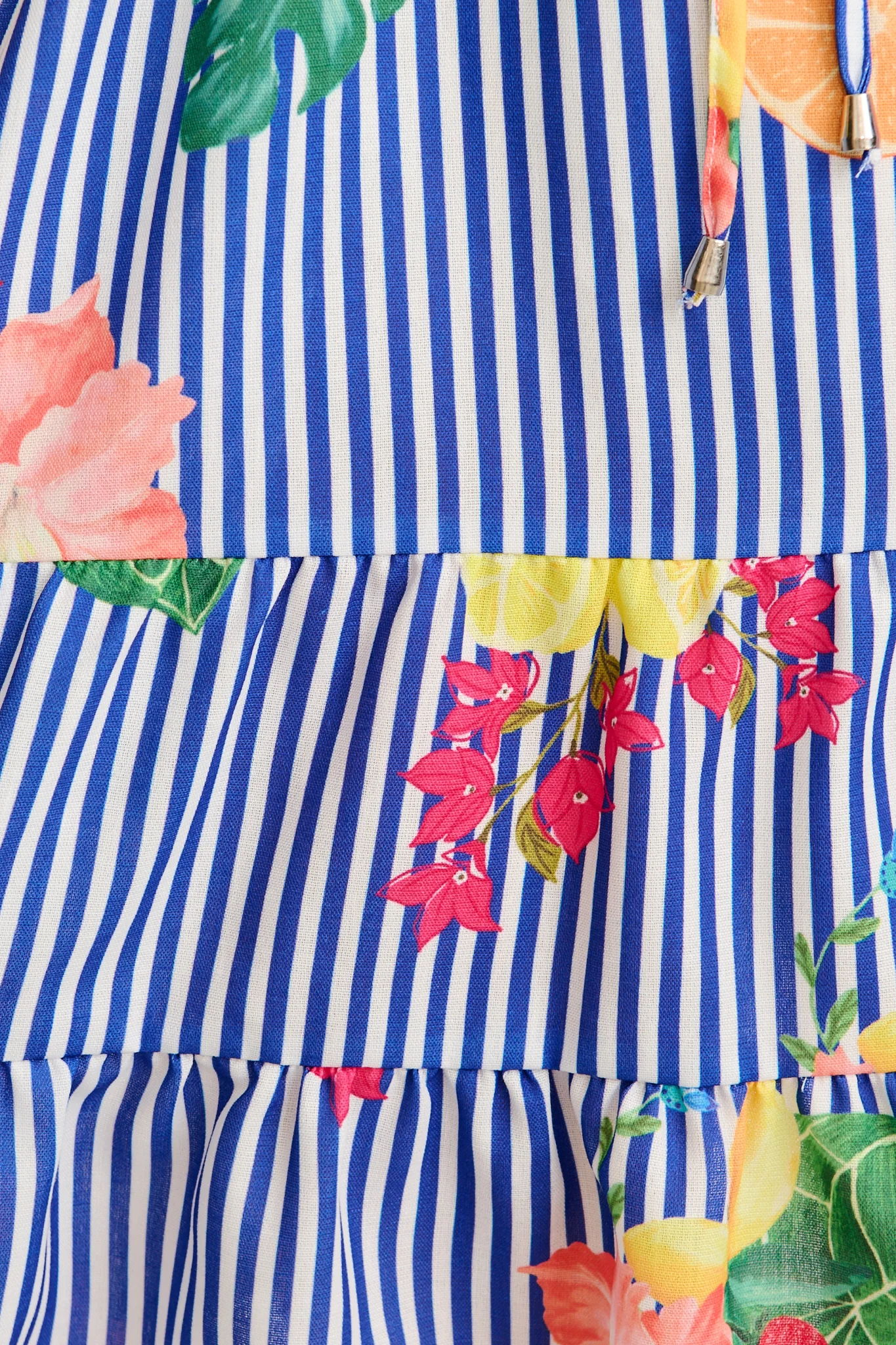 Cabella Dress in Blue Stripe Print Linen Blend - Image 11