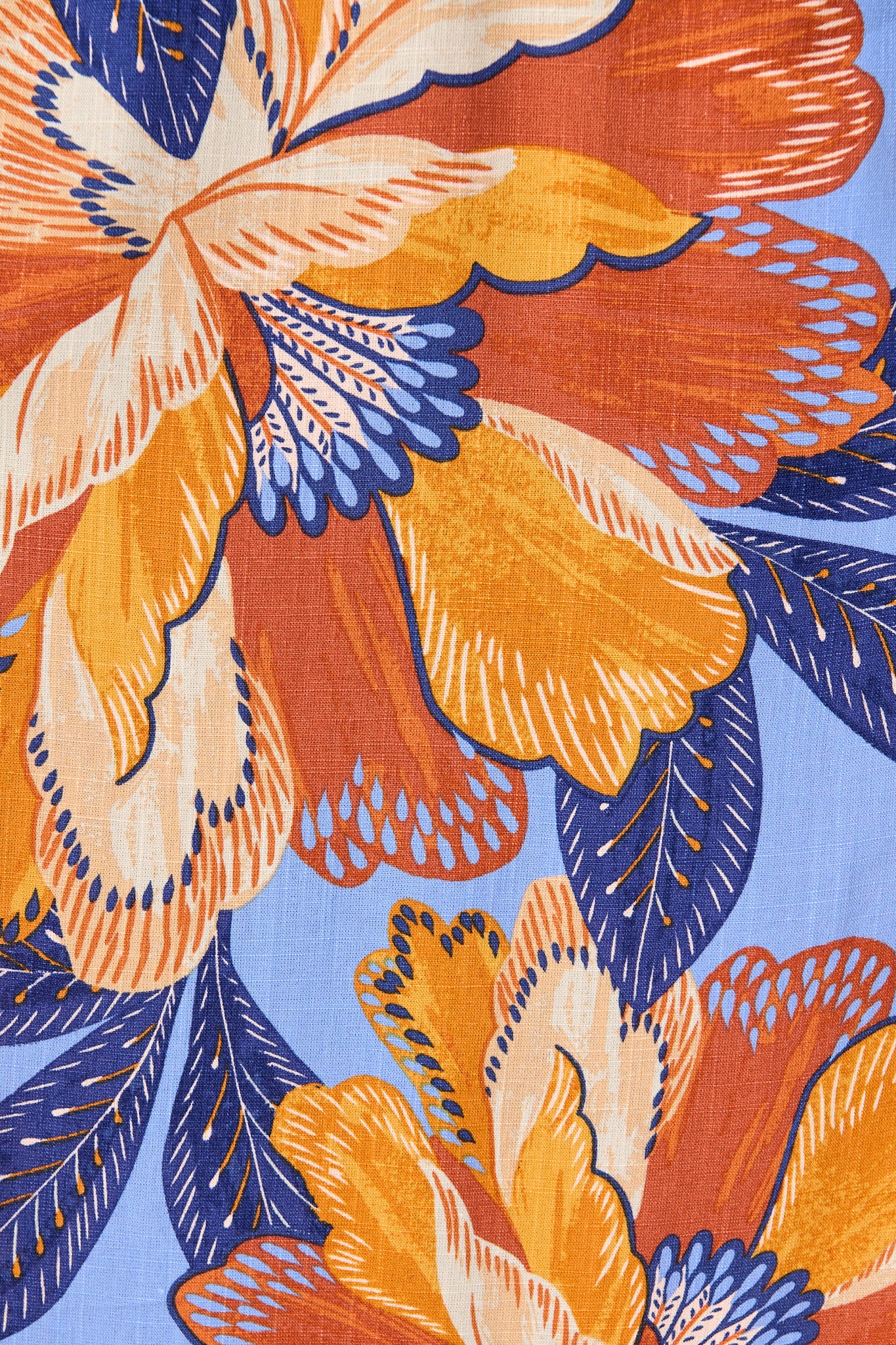 Calissa Midi Dress in Multi Print Linen Blend - Image 6