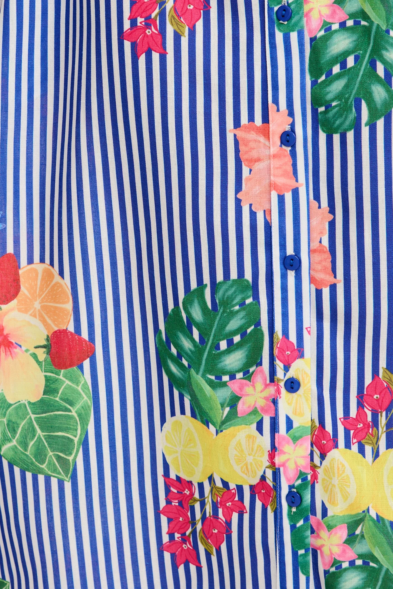 Callidora Maxi Shirt Dress in Blue Stripe Print Linen Blend - Image 11