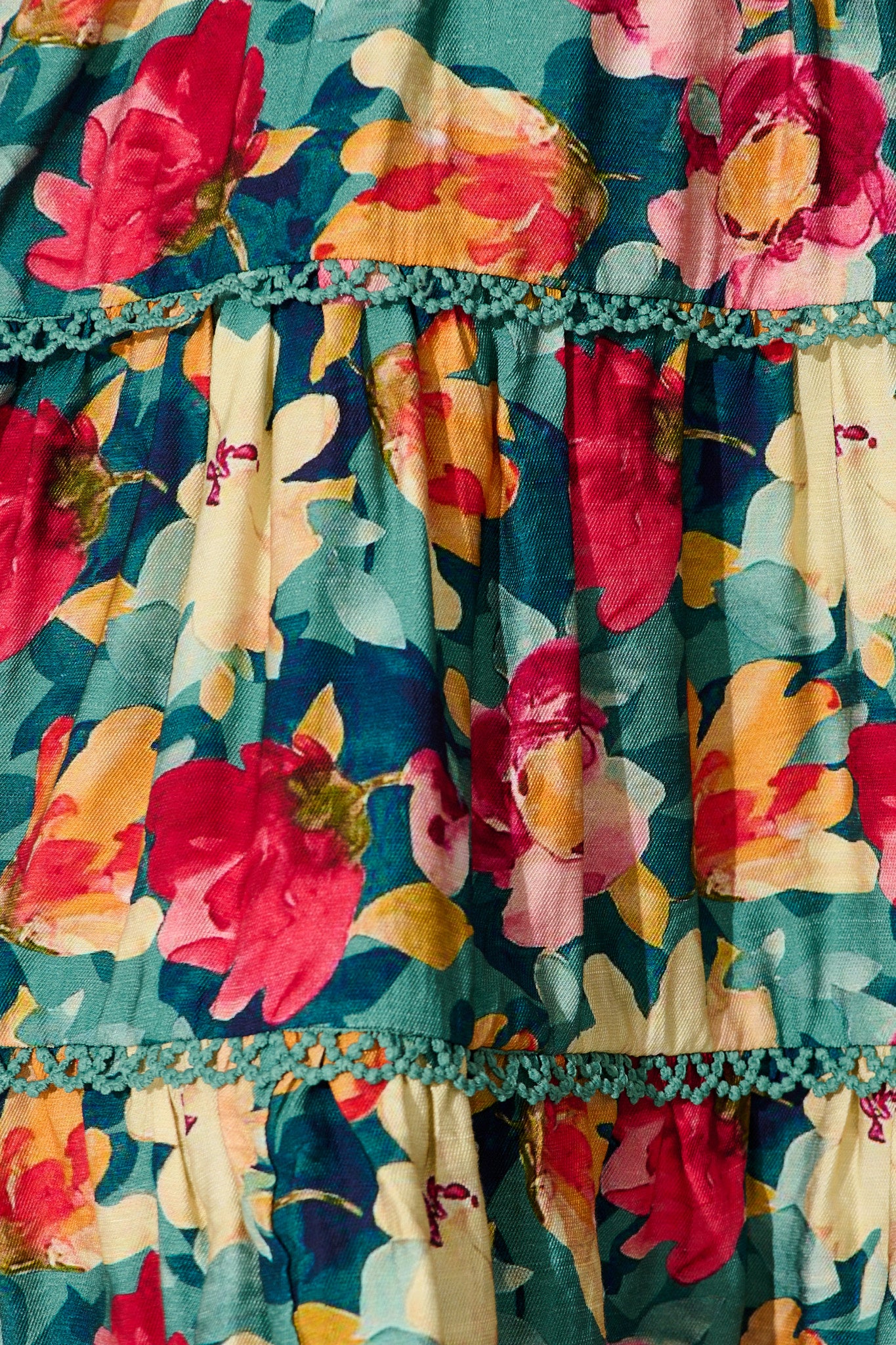 Camelia Dress in Jade Floral Print - Image 9