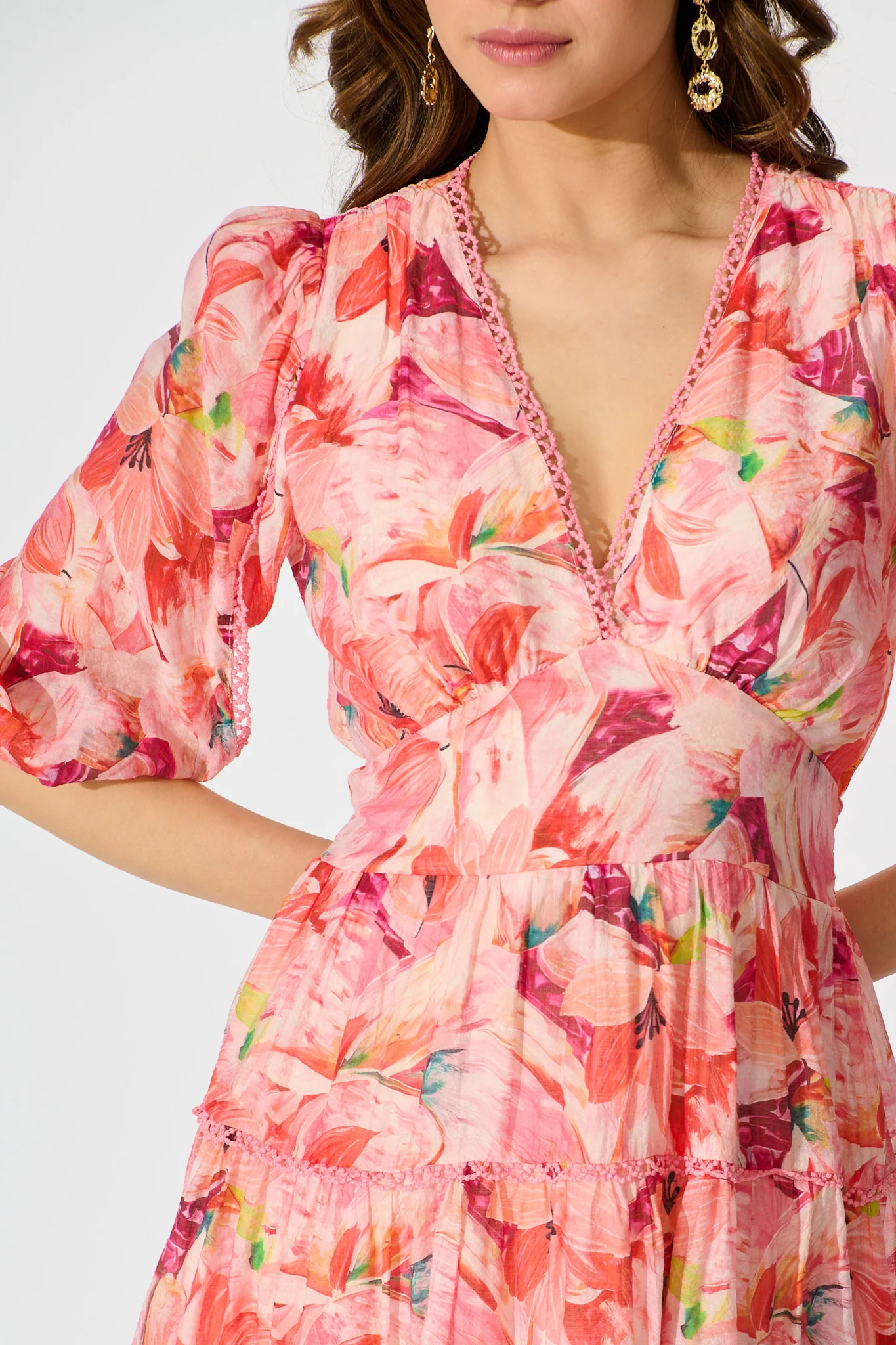 Camelia Dress in Pink Watercolour Print - Image 5