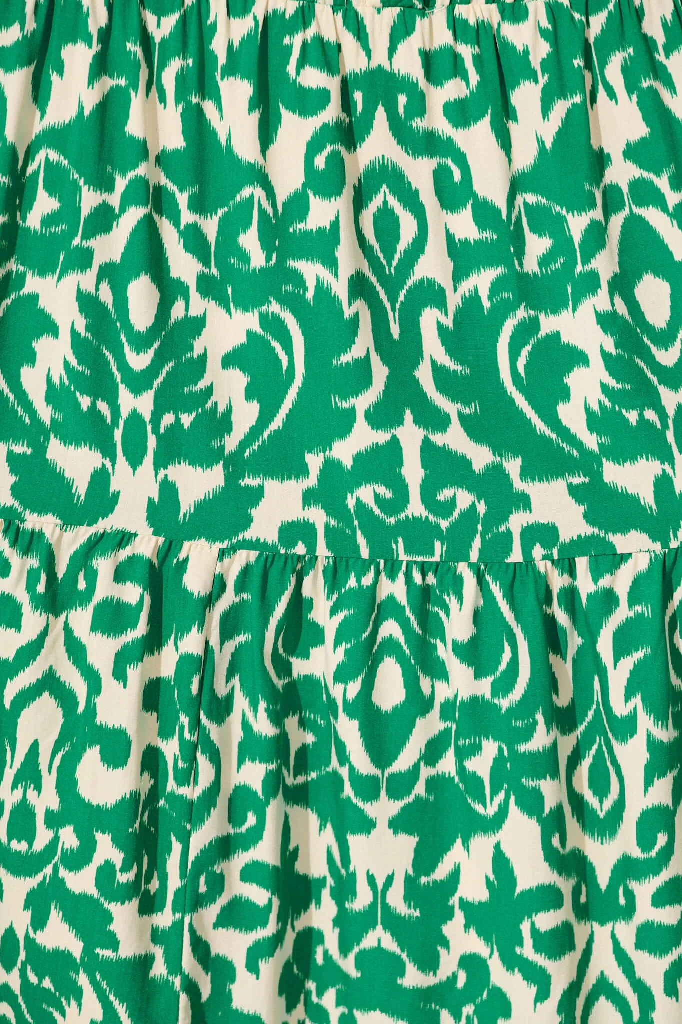 Caracelle Smock Dress In White With Green Print - Image 10