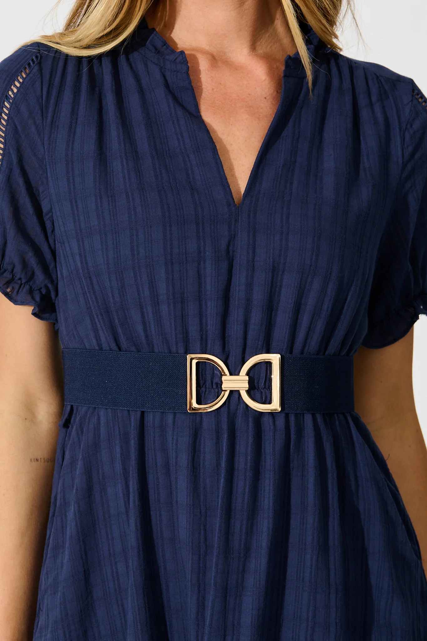 Carrie Belt in Navy Stretch
