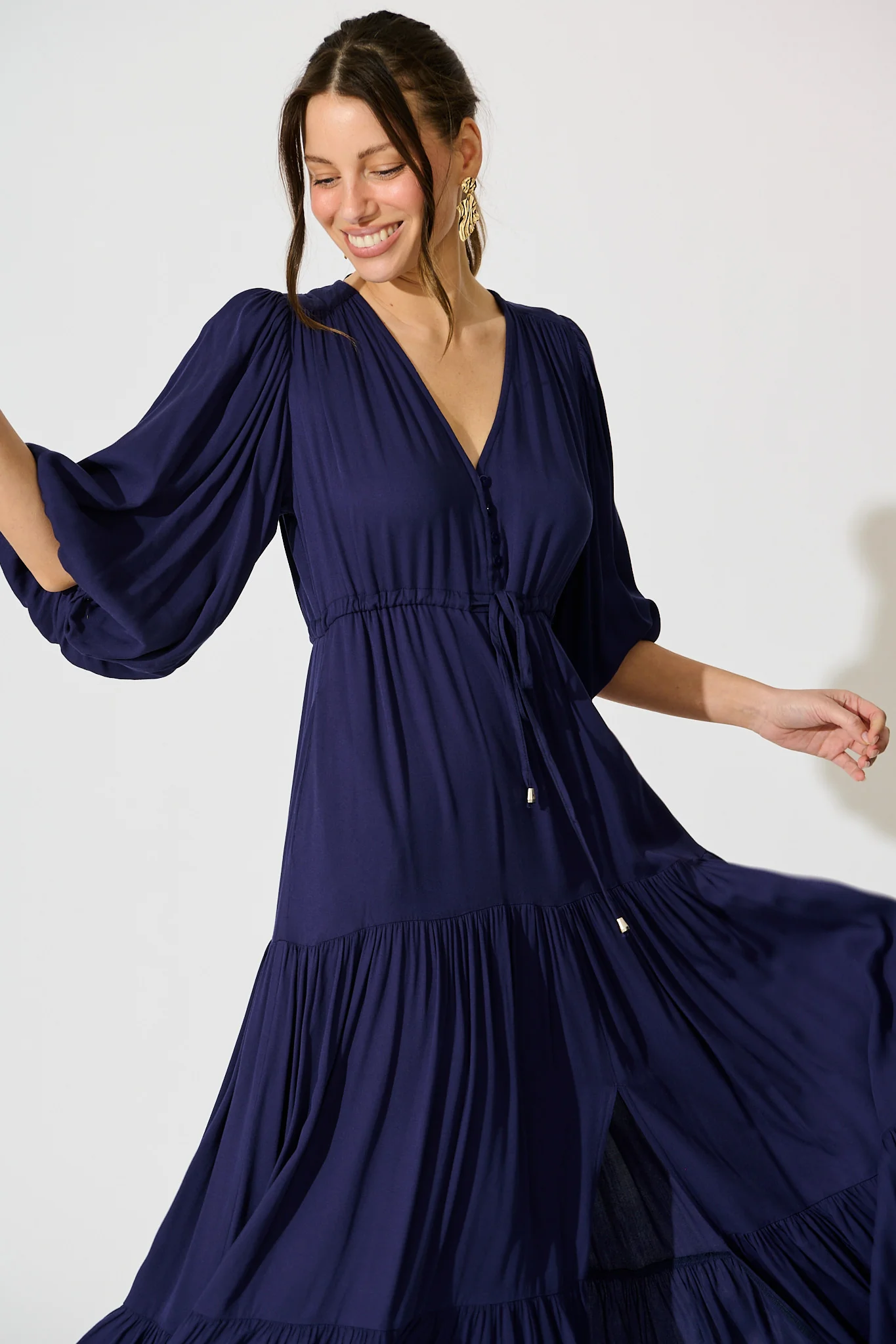 Carwen Maxi Dress in Navy - Image 2