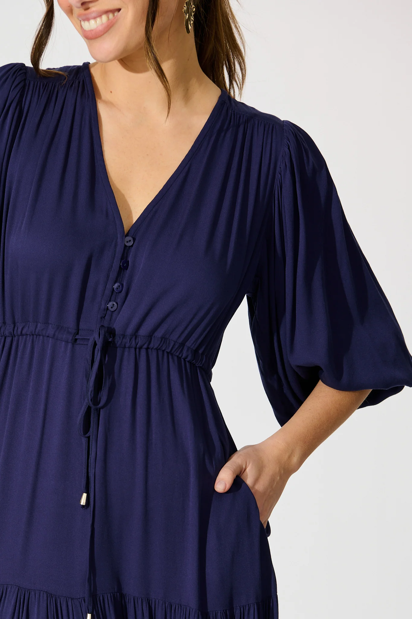 Carwen Maxi Dress in Navy - Image 5