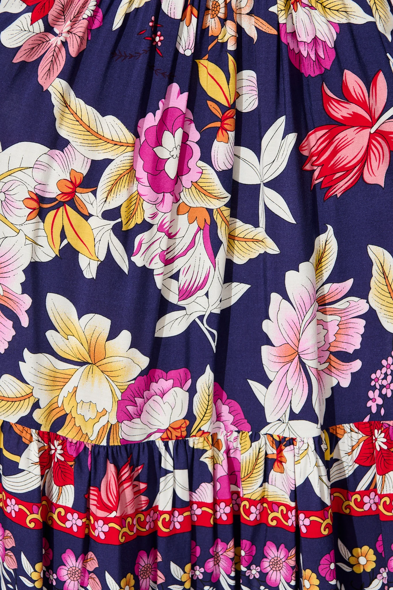 Carwen Maxi Dress in Navy with Pink Floral - Image 6