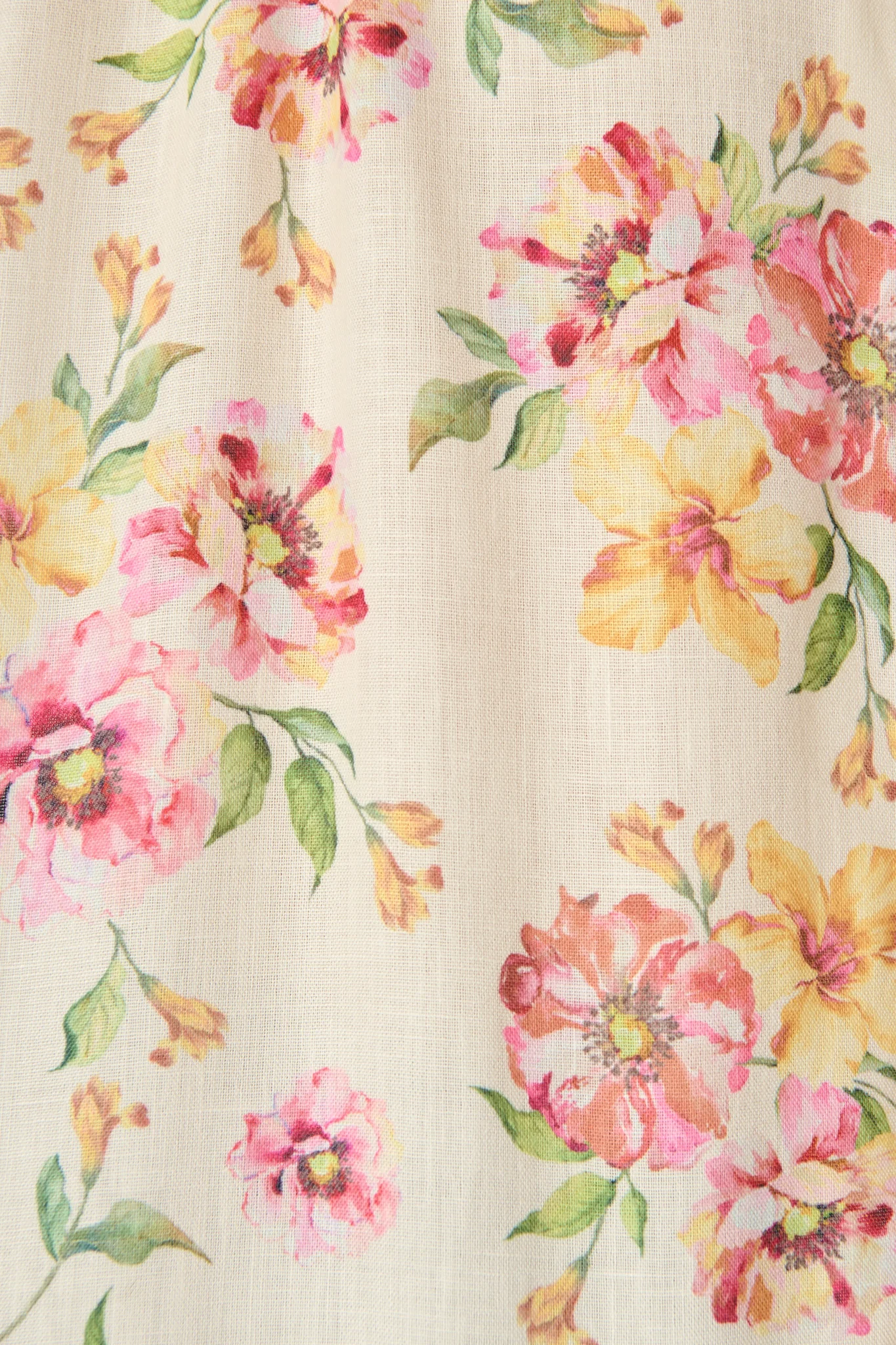 Cascades Top in Yellow Floral Linen Blend - Image 6