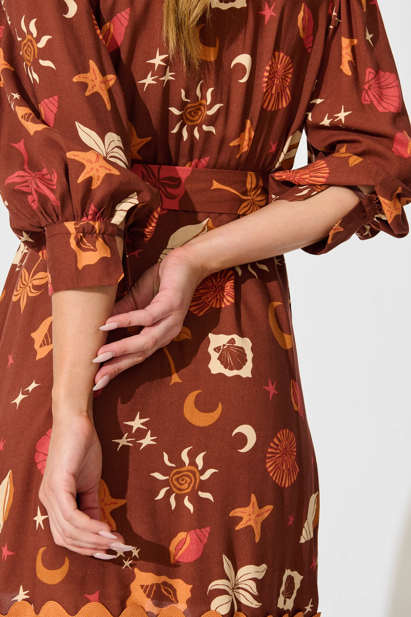 Charmain Dress in Multi Brown Summer Print - Image 5