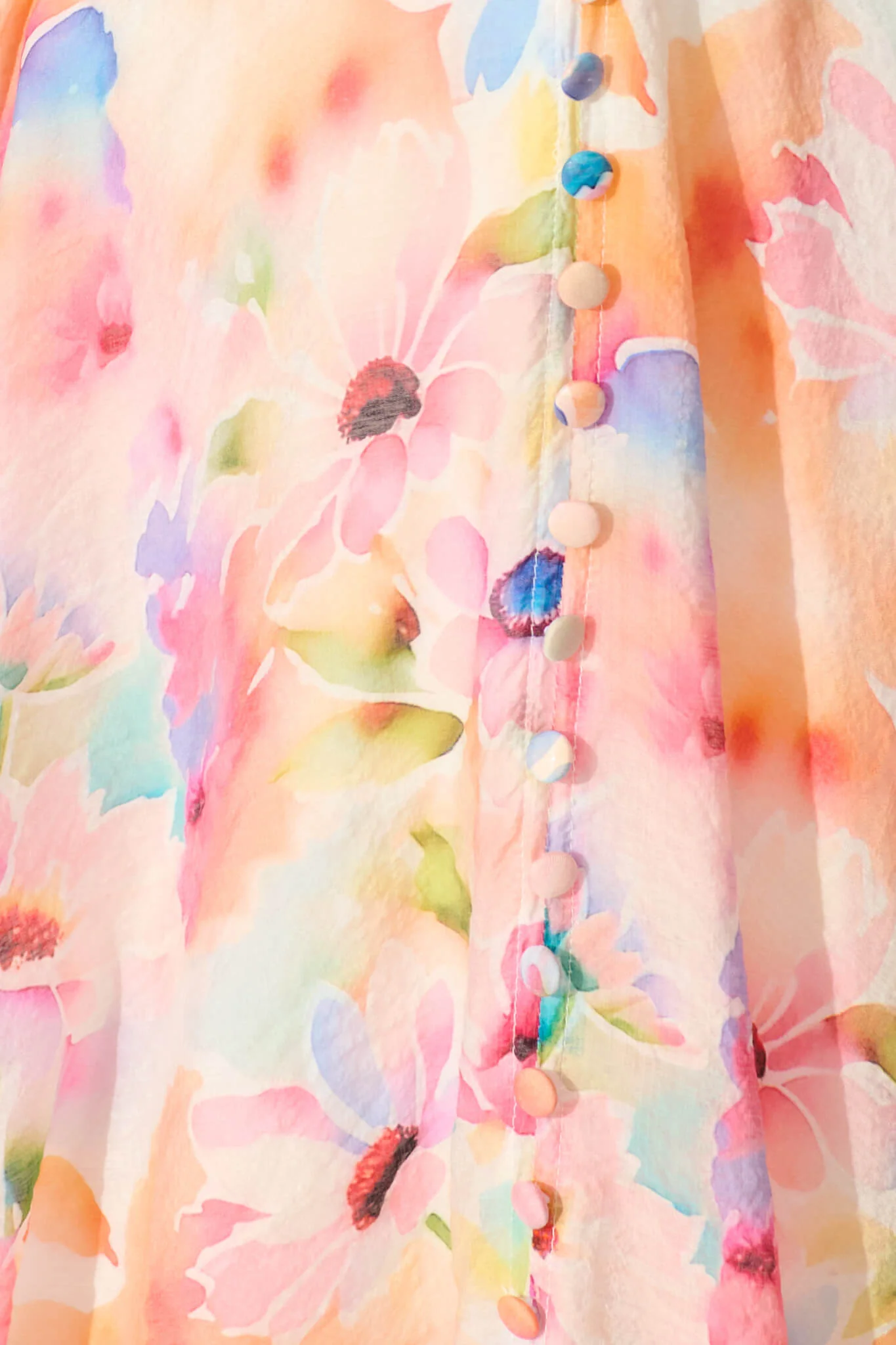 Clarissa Dress In Orange Watercolour Floral - Image 6