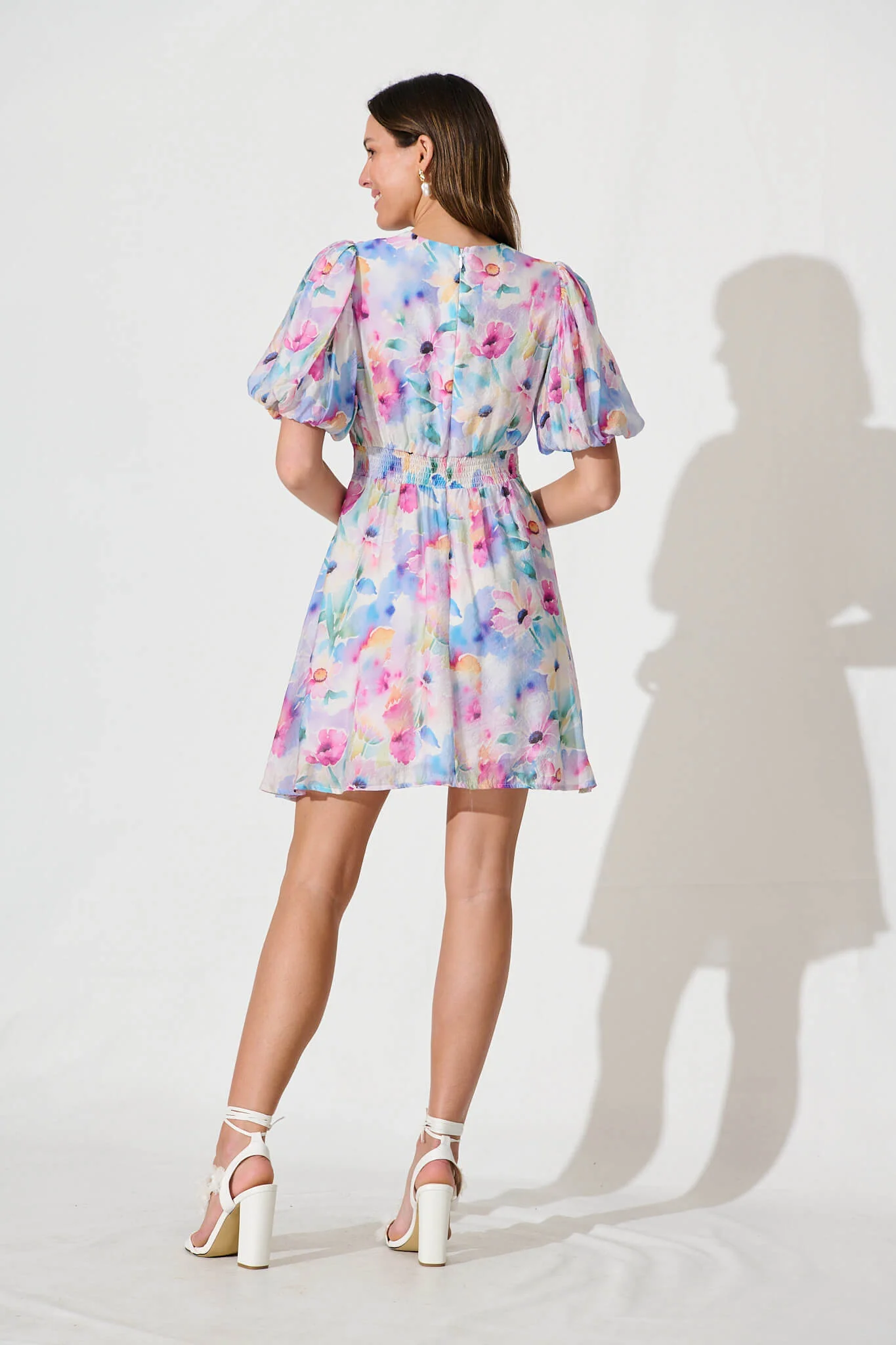 Clarissa Dress In Pastel Watercolour Floral - Image 11