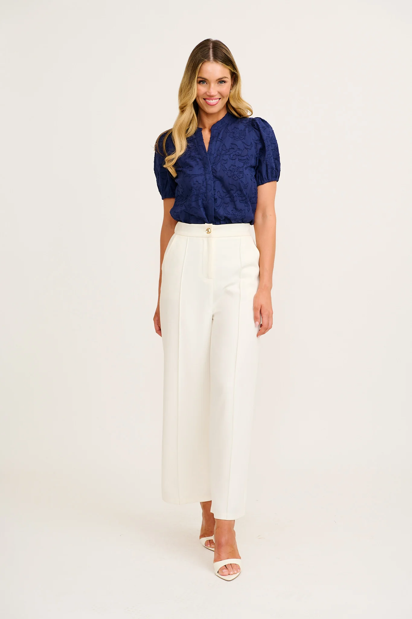 Classic Times Top in Navy Cotton - Image 4
