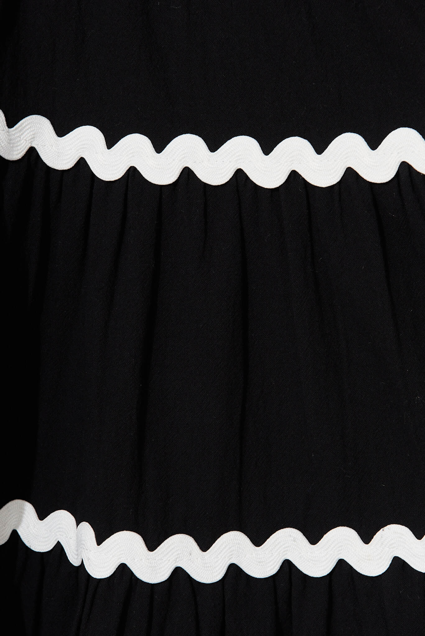 Claus Dress In Black With White Ric Rac Trim Cotton - Image 6