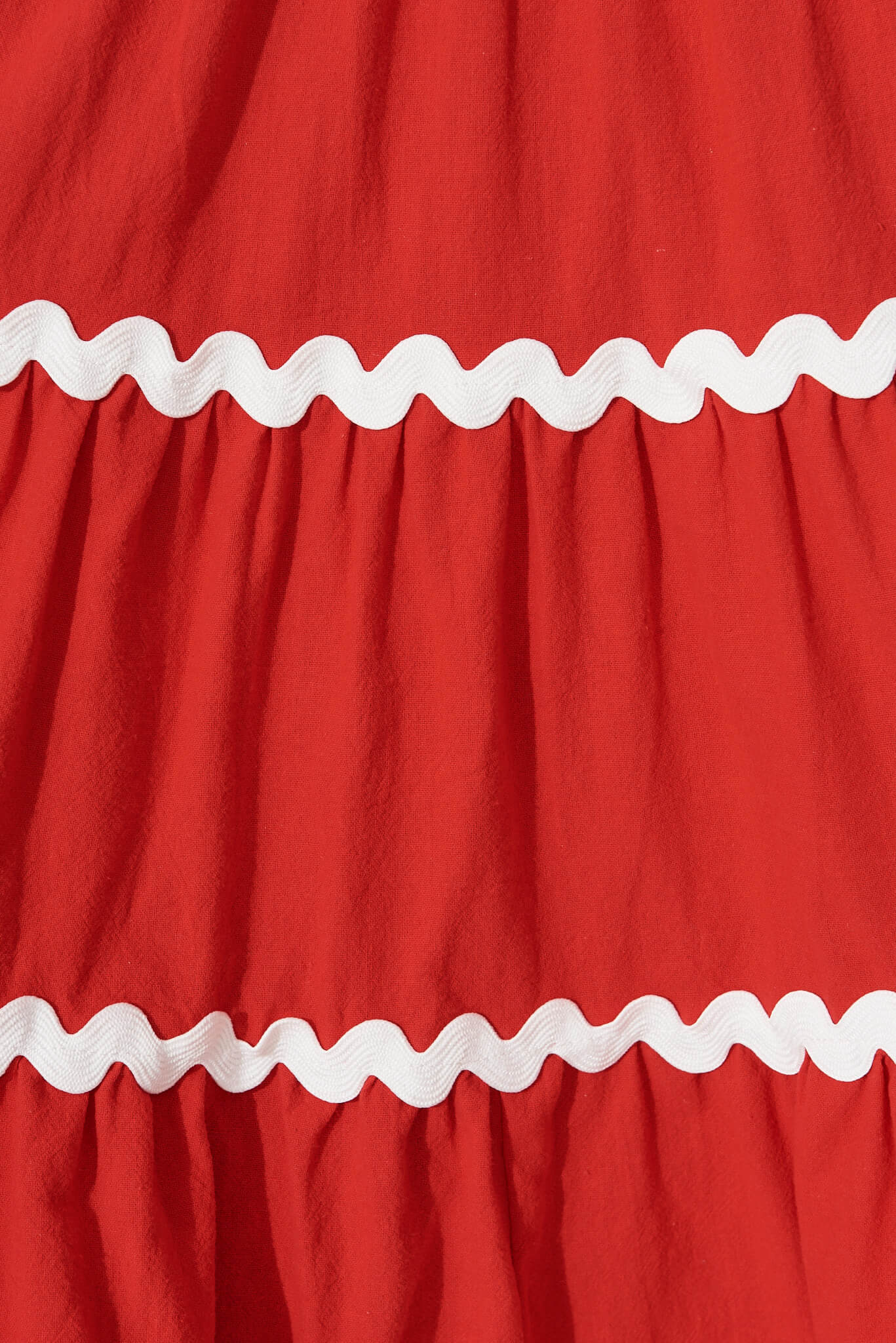 Claus Dress In Red With White Ric Rac Trim Cotton - Image 9