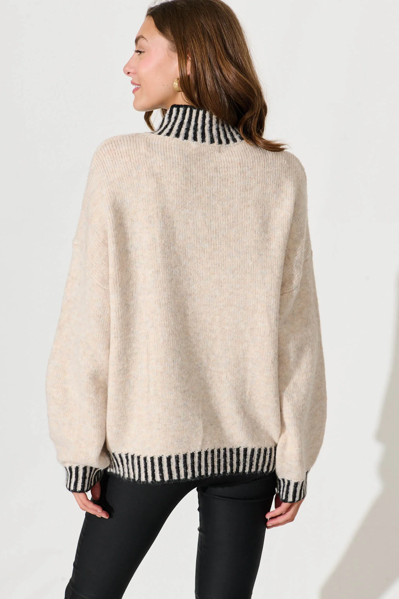 Clementine Knit In Beige Marle Wool Blend - Image 3