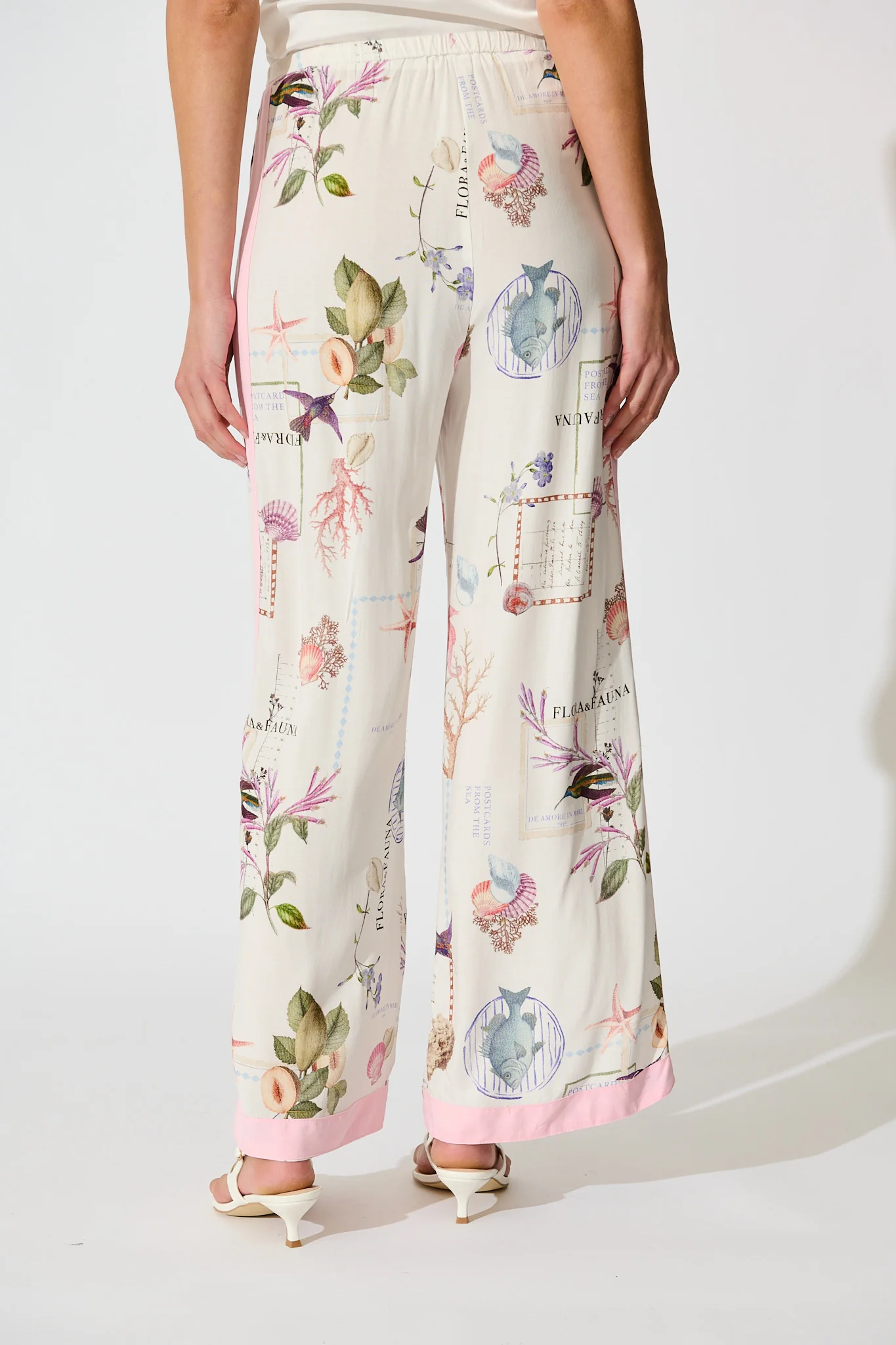 Coastal Charm Pant in White with Multi Shell - Image 3